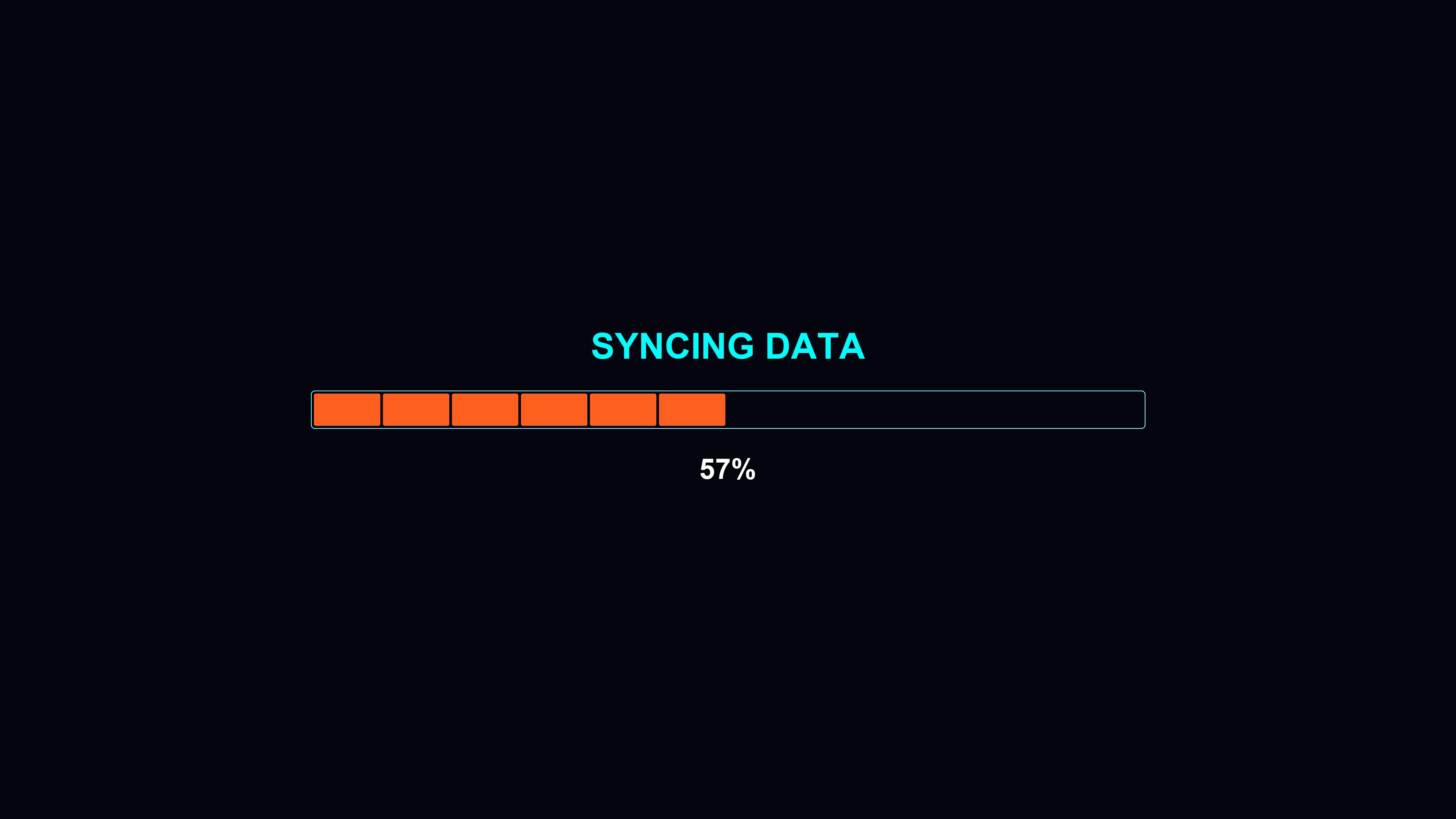 Progress bar animation for data syncing in modern style during waiting periods in digital applications