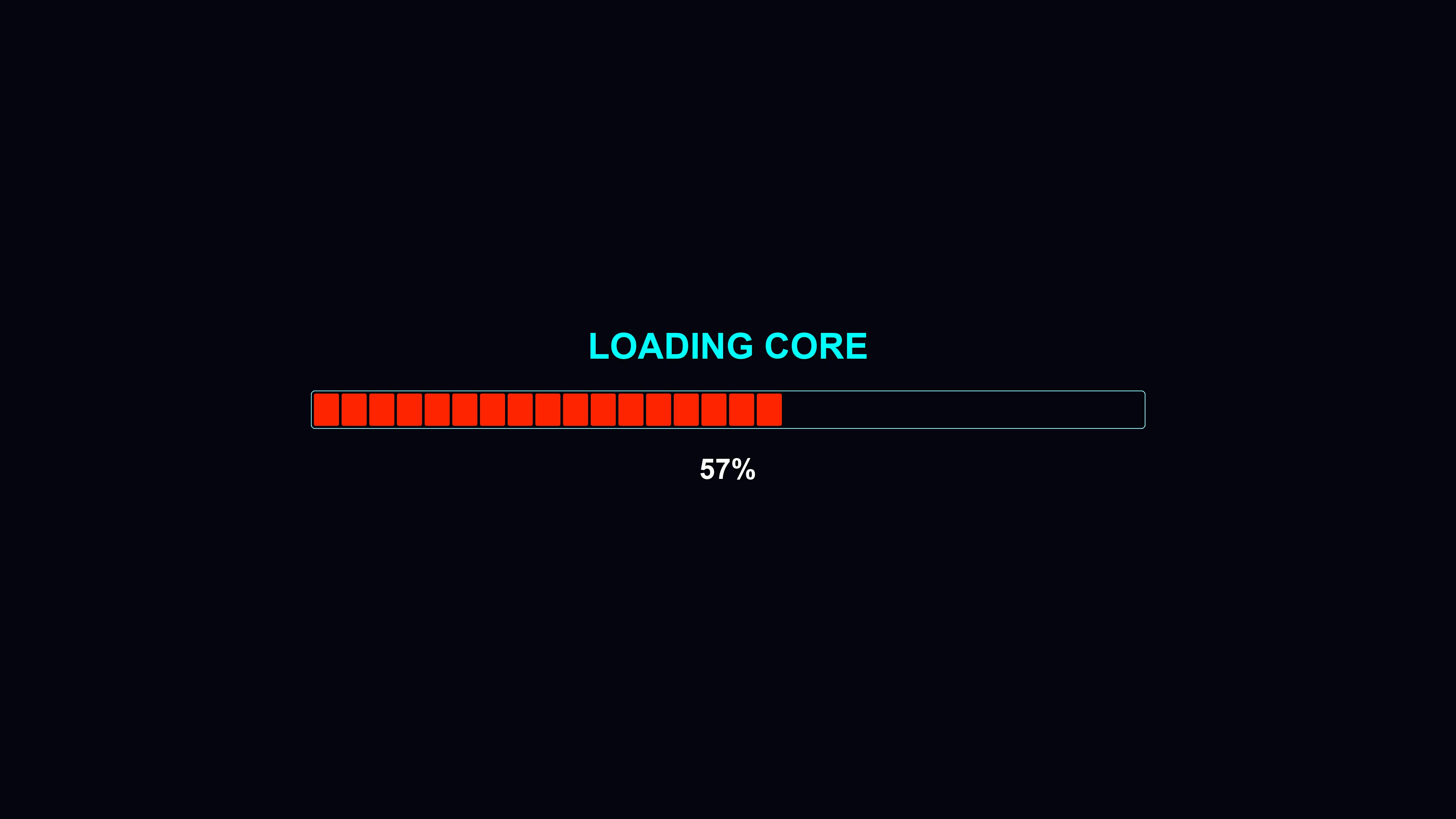 Progress bar animation for waiting periods in modern design style showing completion status of loading core