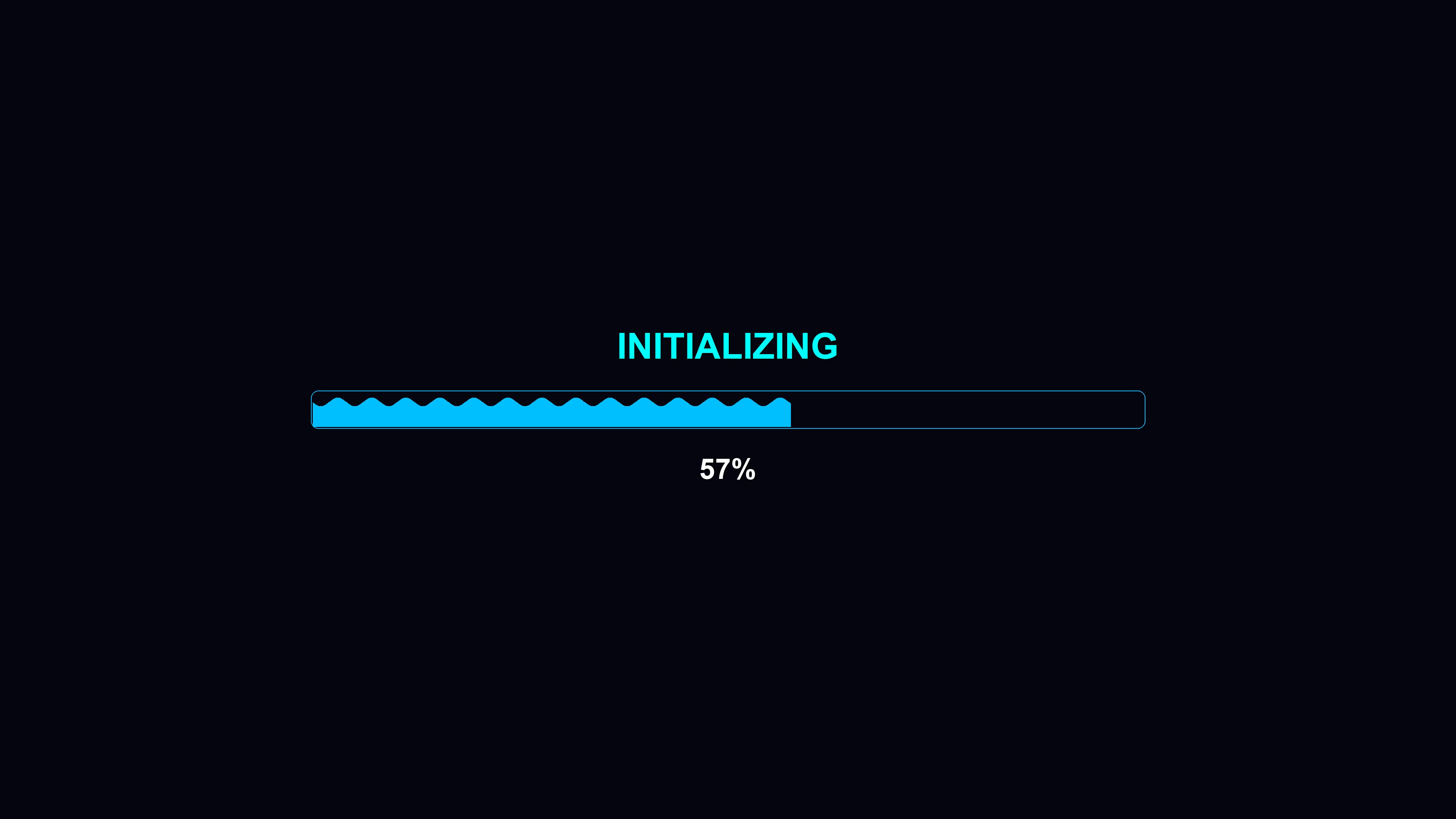 Modern progress bar animation displaying loading status during application initialization