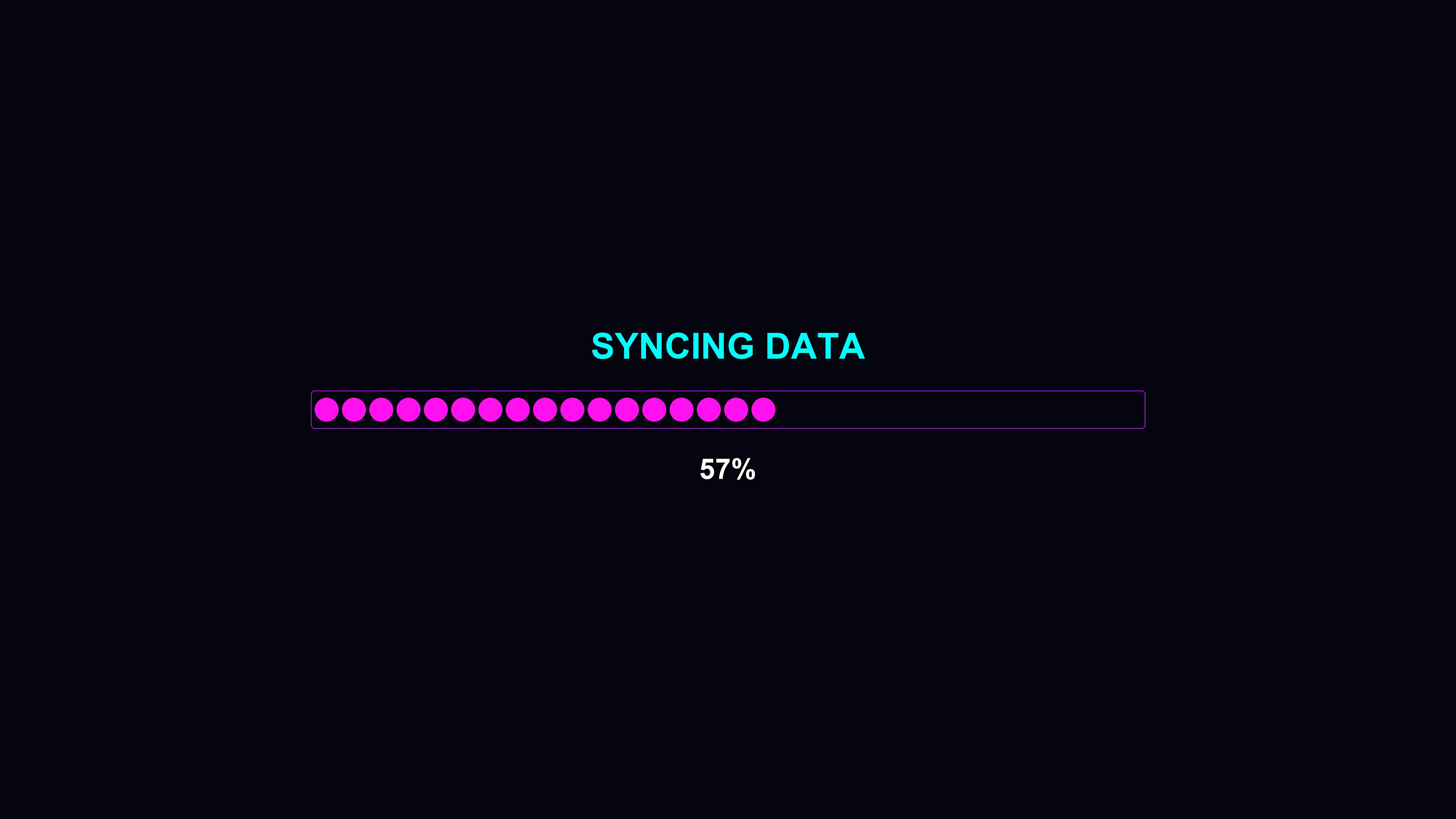 Modern progress bar animation for indicating data syncing in a digital environment during waiting periods