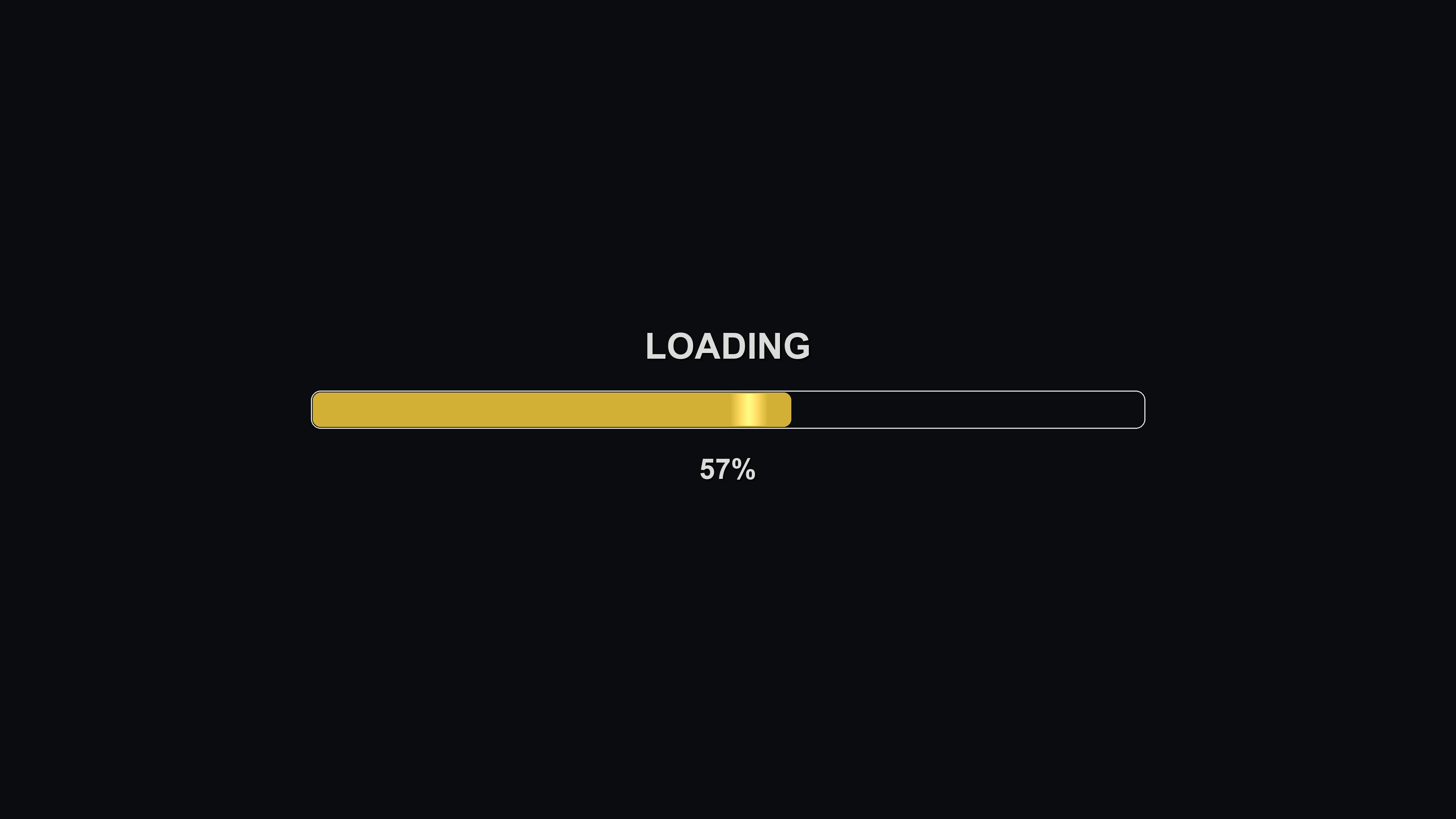 Progress bar animation showing loading status reaching completion at 100 percent in a simple design