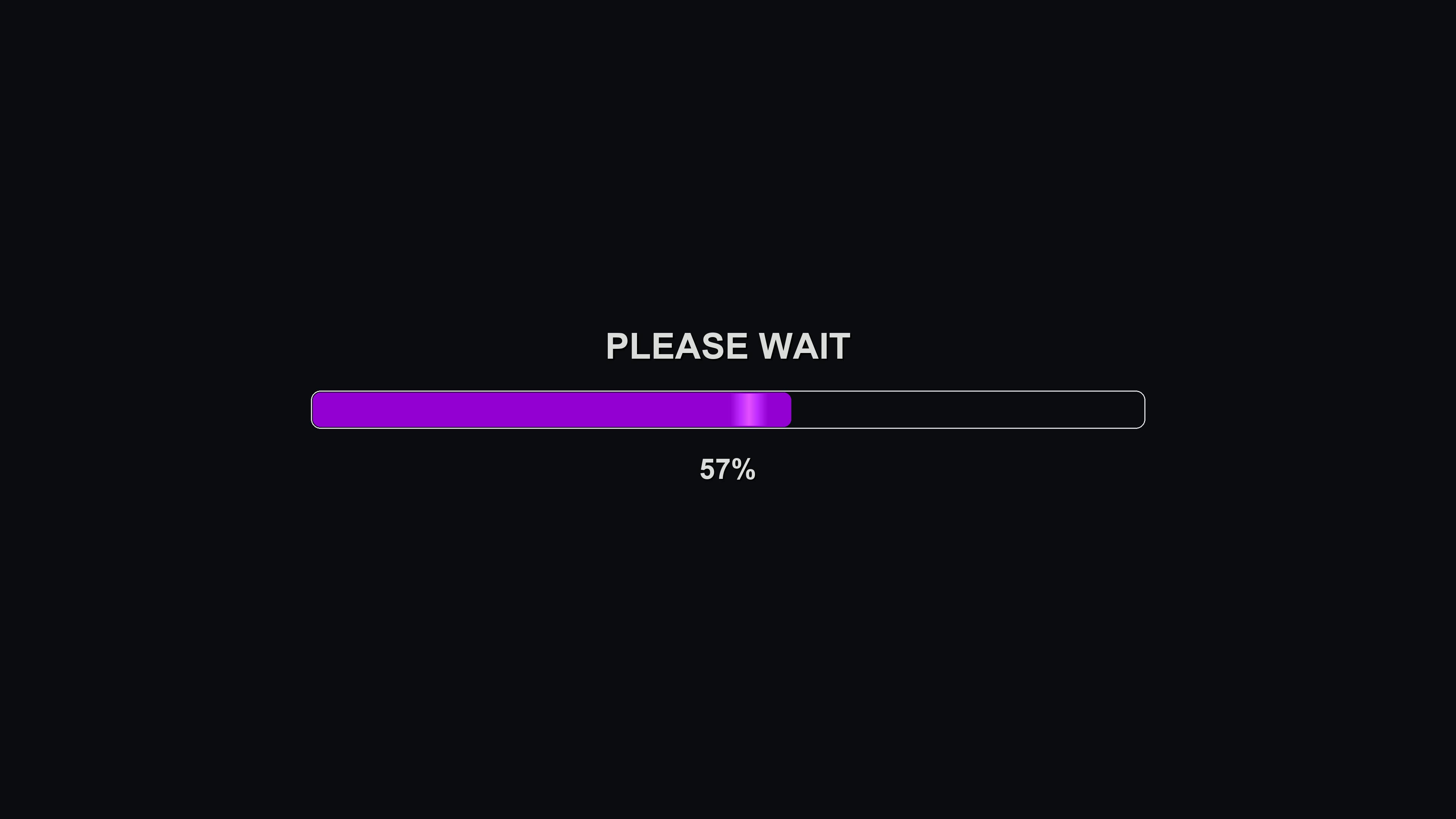 Loading progress bar animation indicating completion status while waiting for an action to finish on a digital device screen