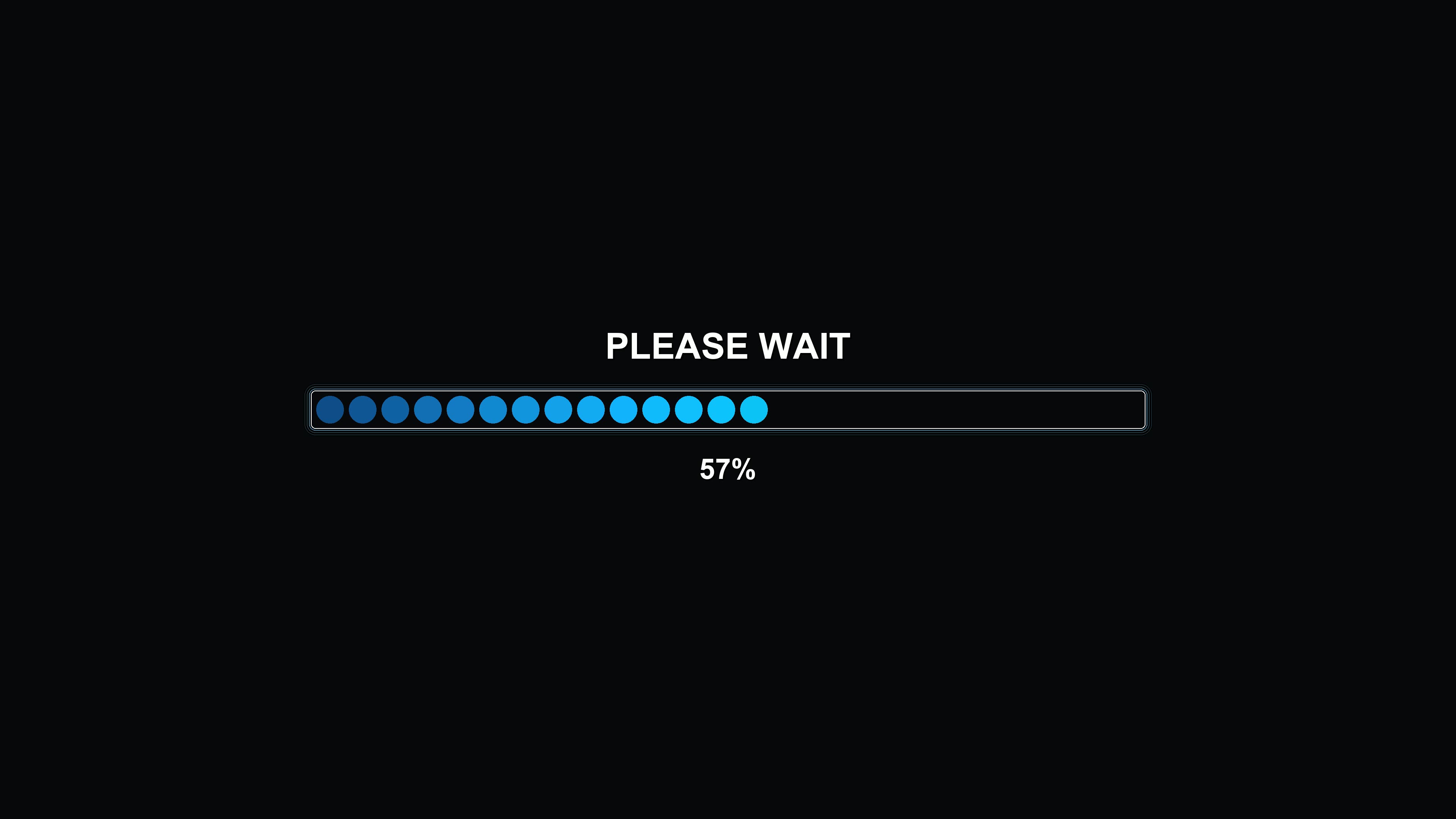 Modern progress bar animation displays vibrant colors and loading status on a plain black background in a digital format