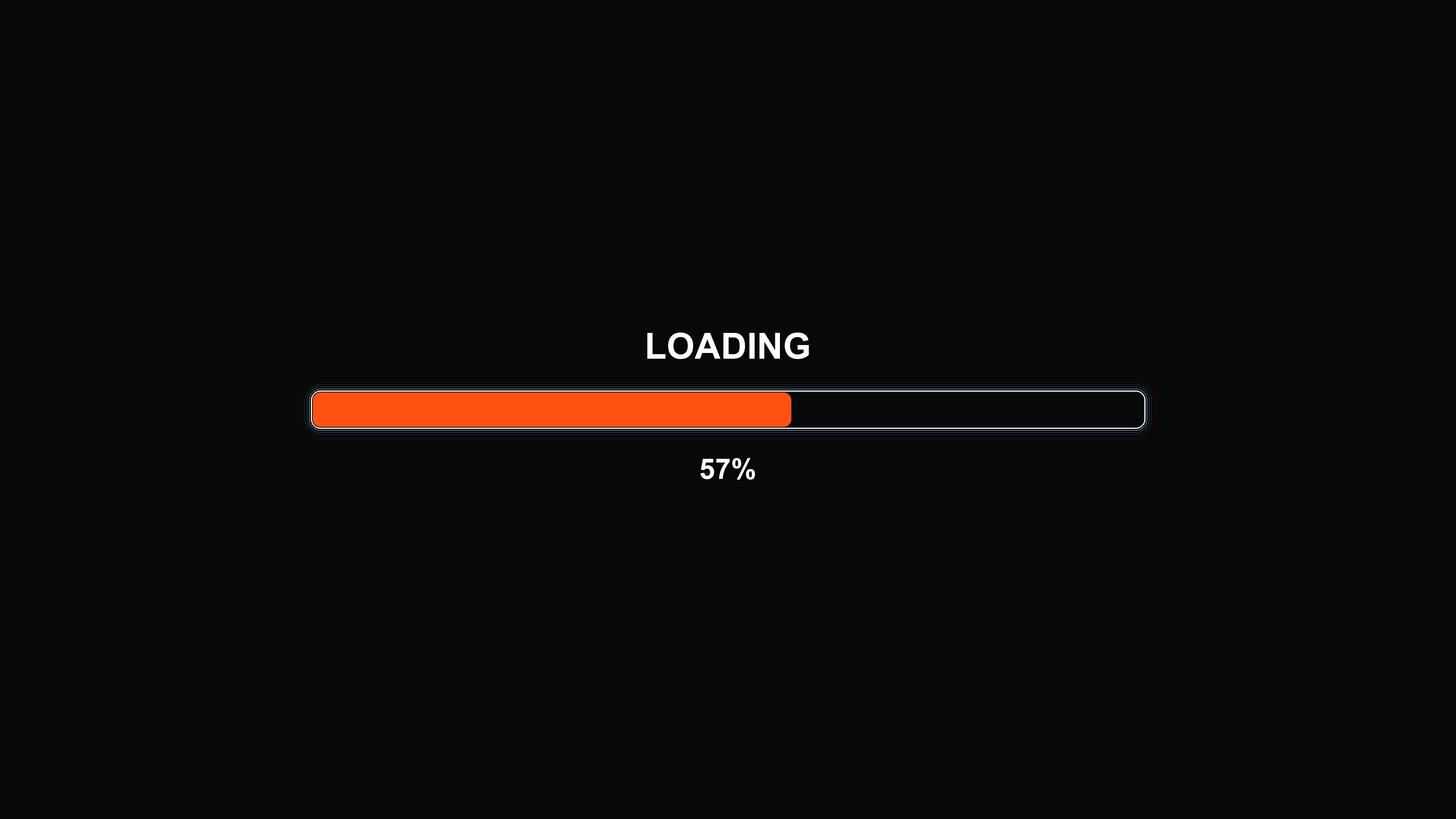 Modern progress bar animation showing vibrant colors while loading content for a digital experience on a dark background