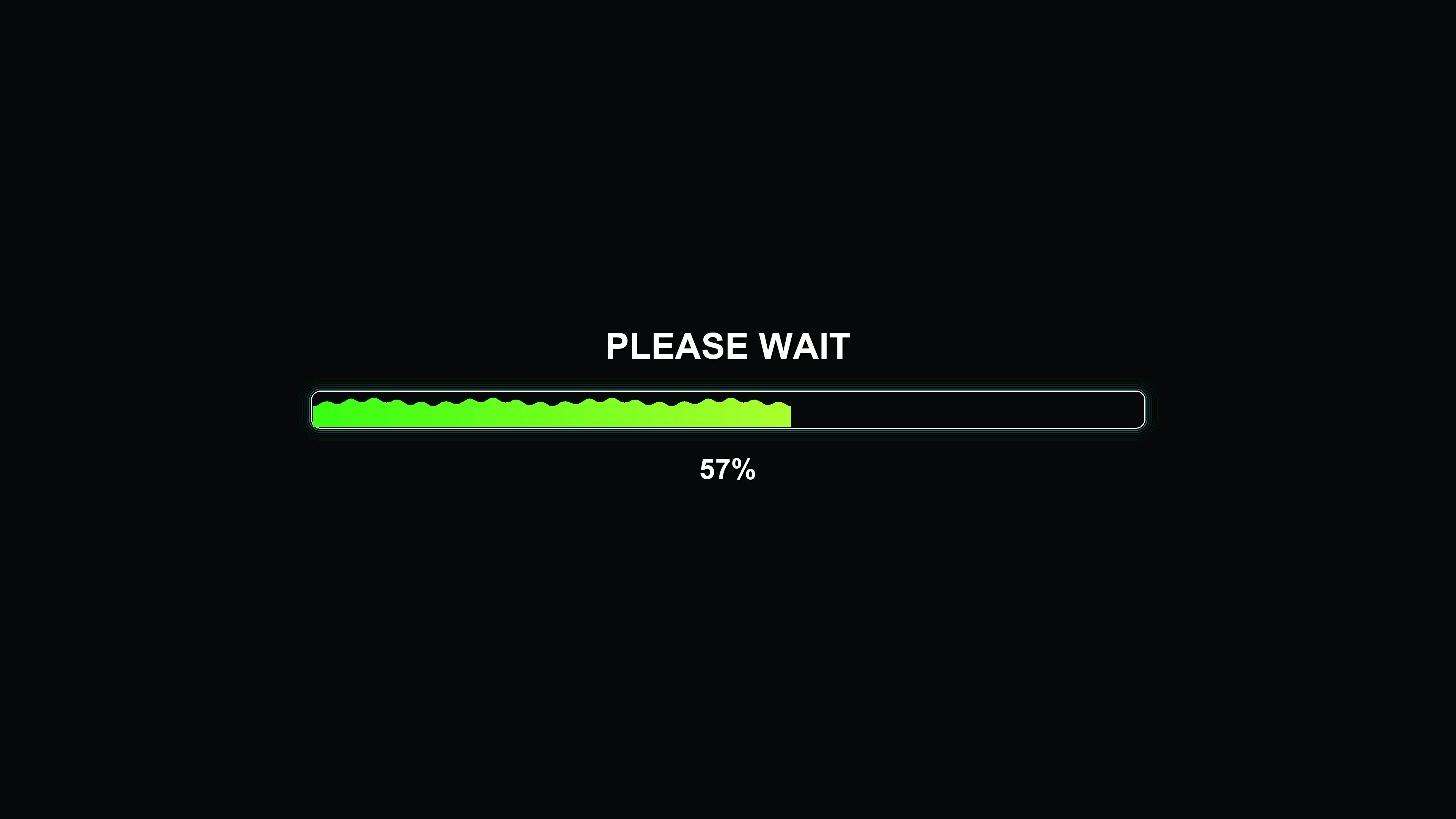 Progress bar animation with vibrant colors shows loading status and indicates waiting time in a digital interface environment