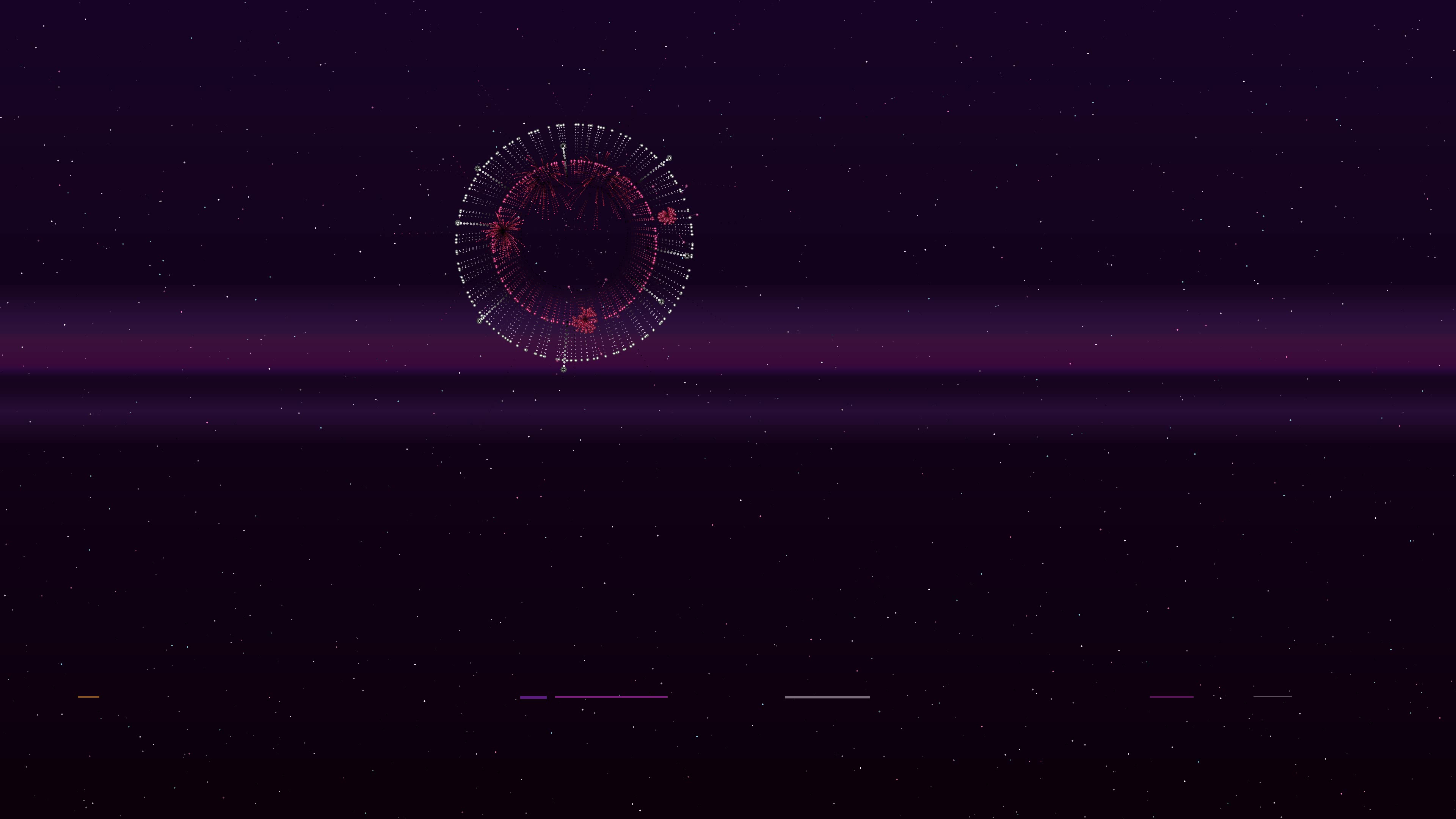 Colorful fireworks light up the night sky on Valentines Day with heart shapes in explosive displays for a romantic celebration