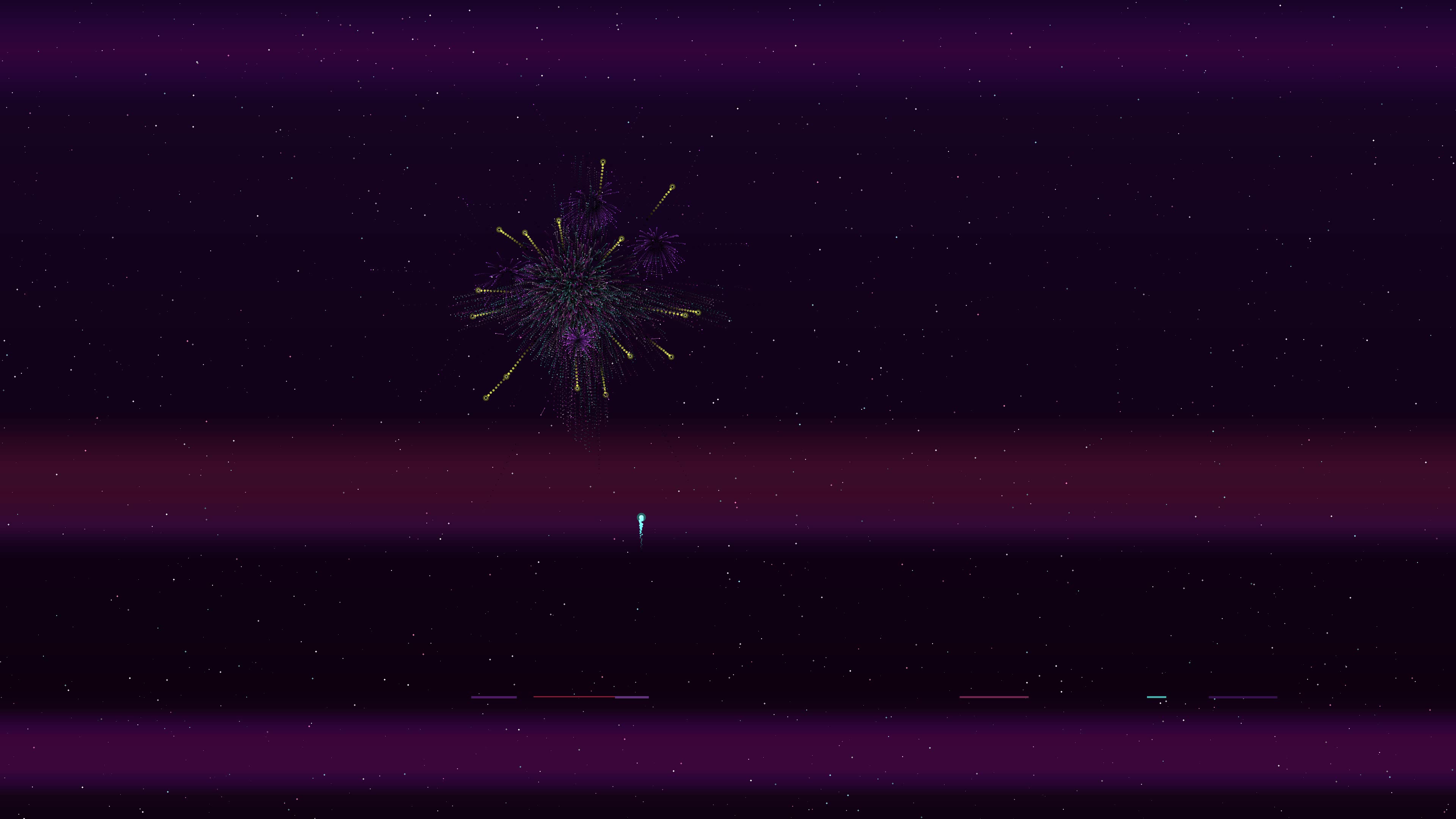 Valentines day fireworks with heart shapes lighting up the night sky during a celebration