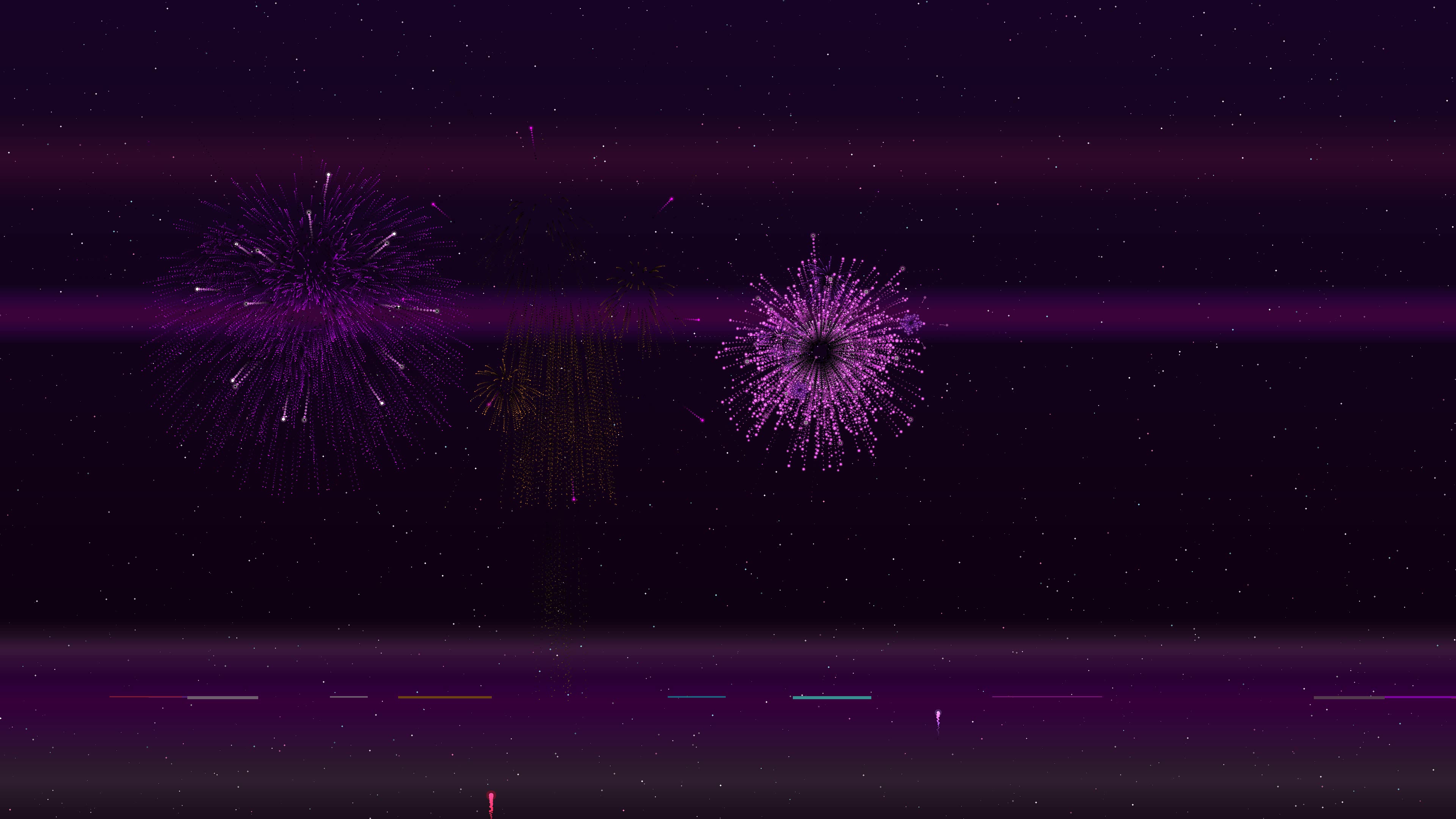 Fireworks celebrate love with hearts in the night sky for Valentines Day