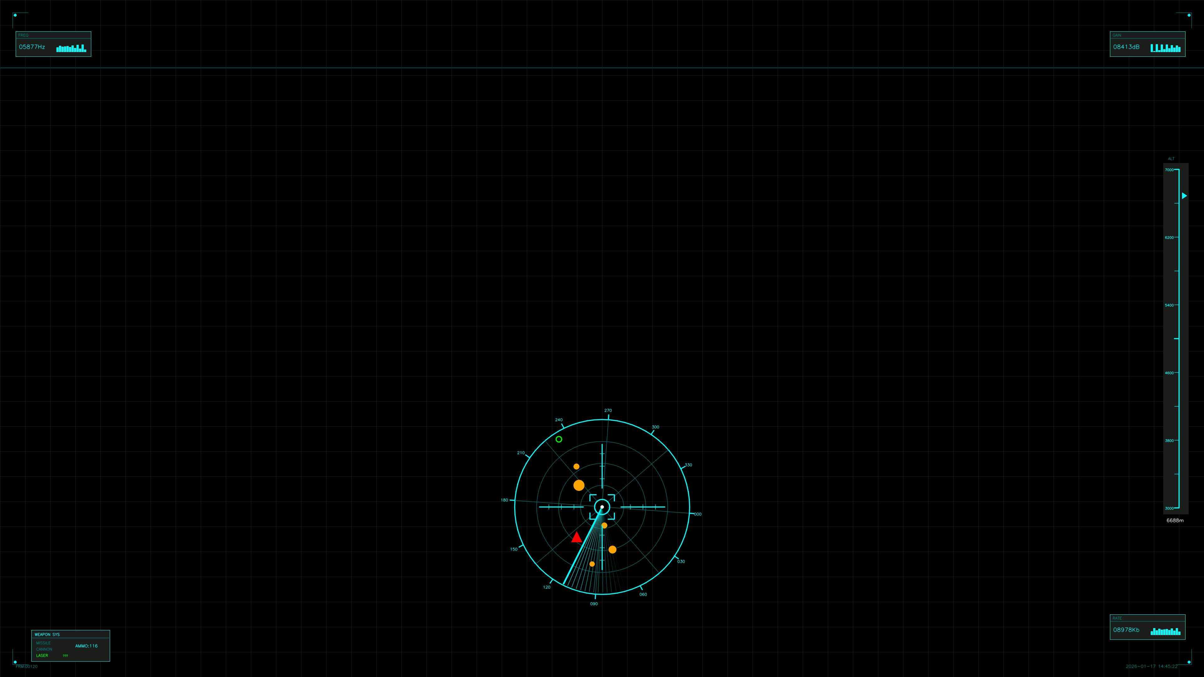 Military gui war stock footage hud animation for science fiction production featuring radar elements and tracking visuals