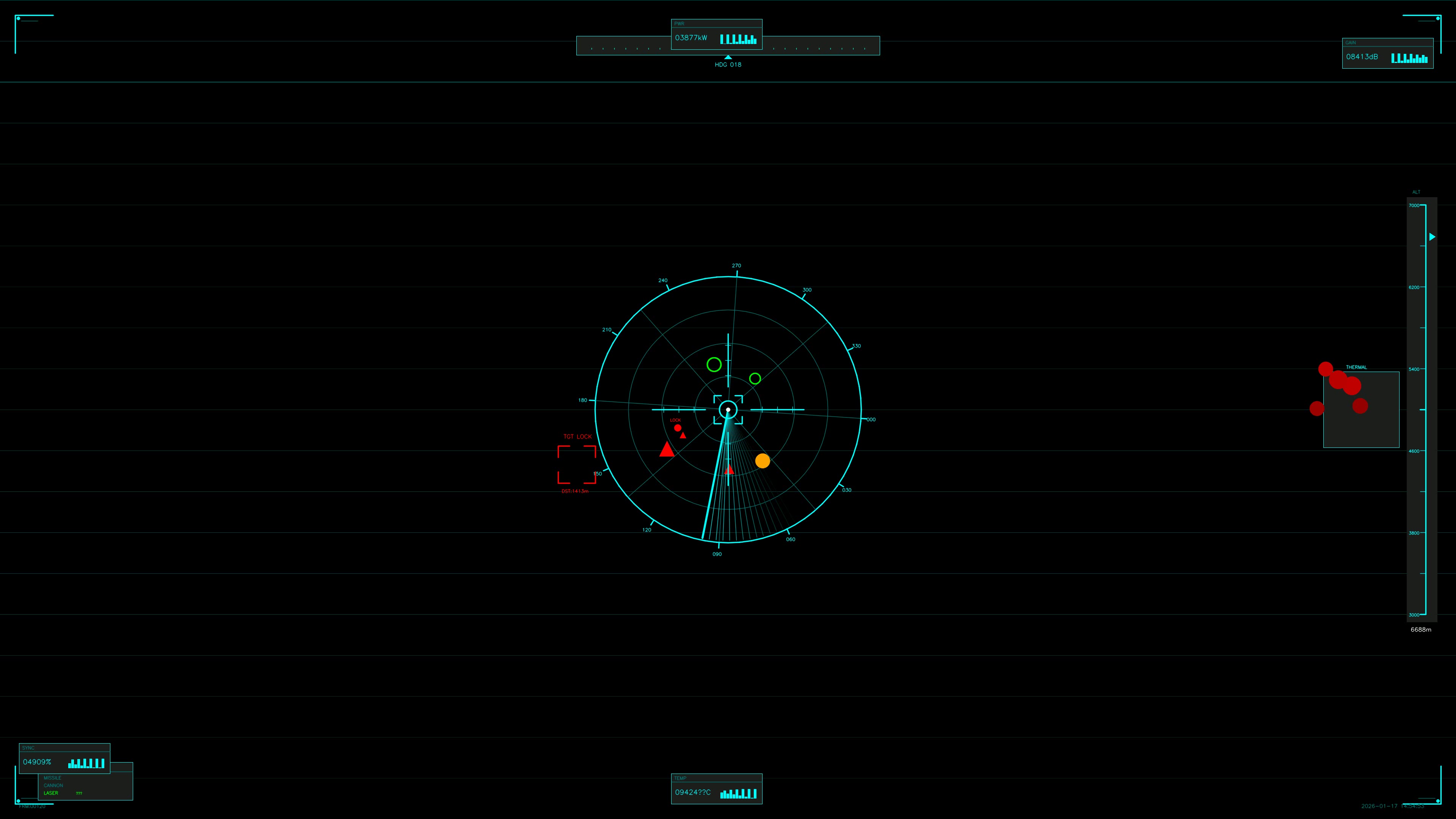 Military gui war stock footage hud animation for science fiction production in digital format