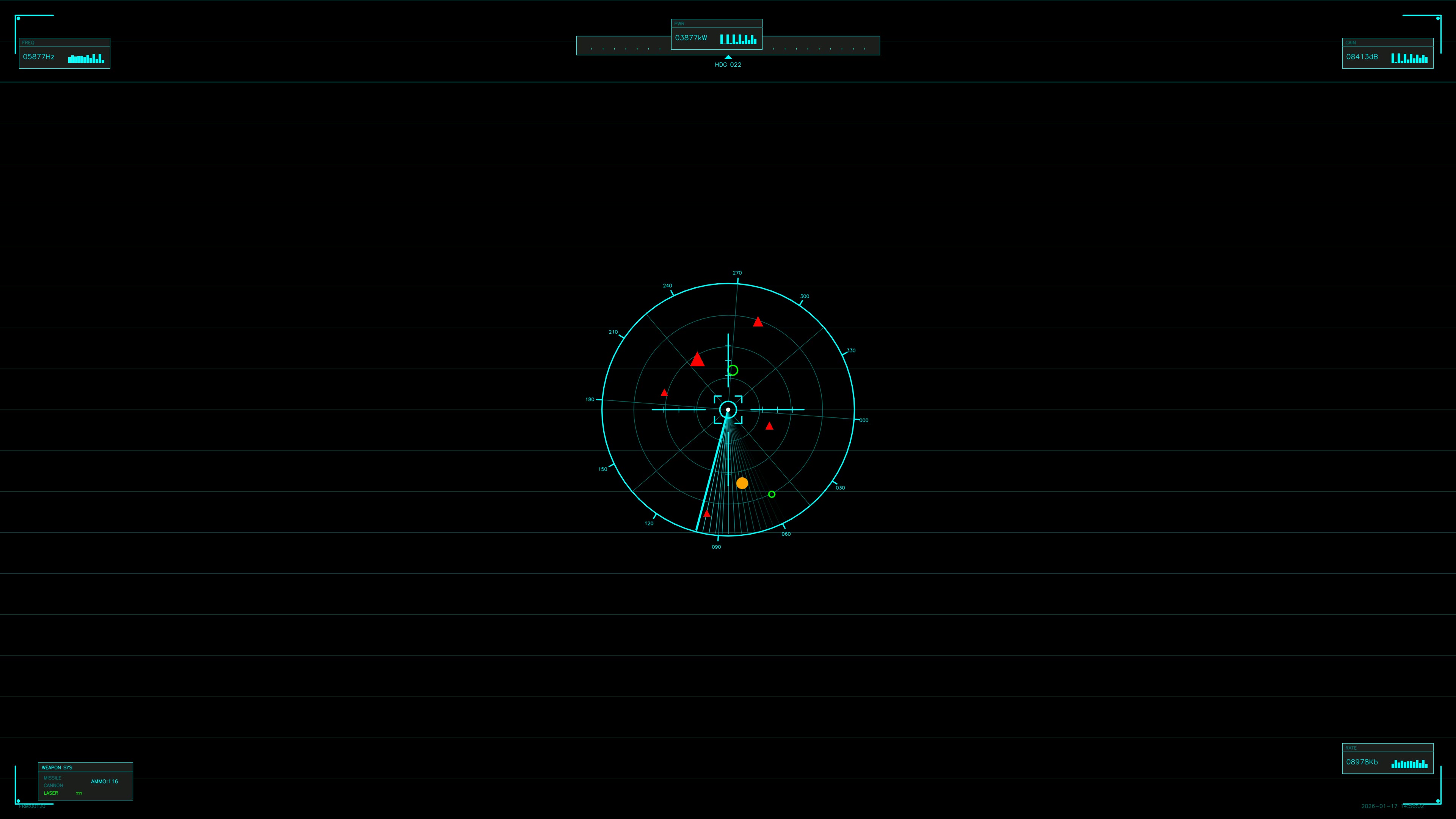 Military hud animation for science fiction video production with war stock footage elements