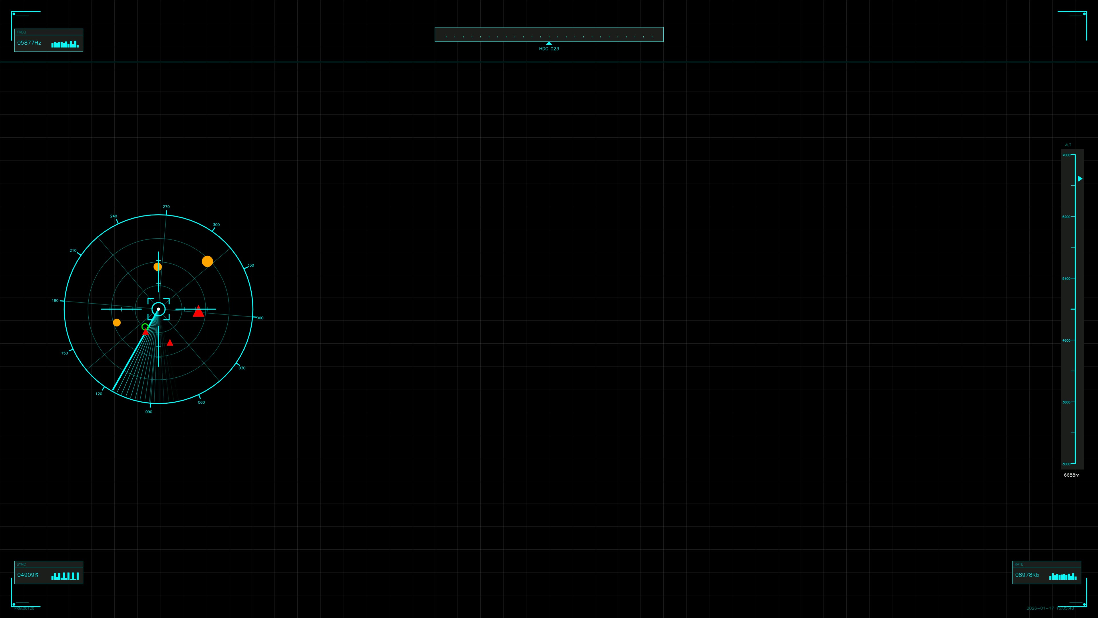 Military gui war stock footage hud animation for science fiction production with various indicators and data displays