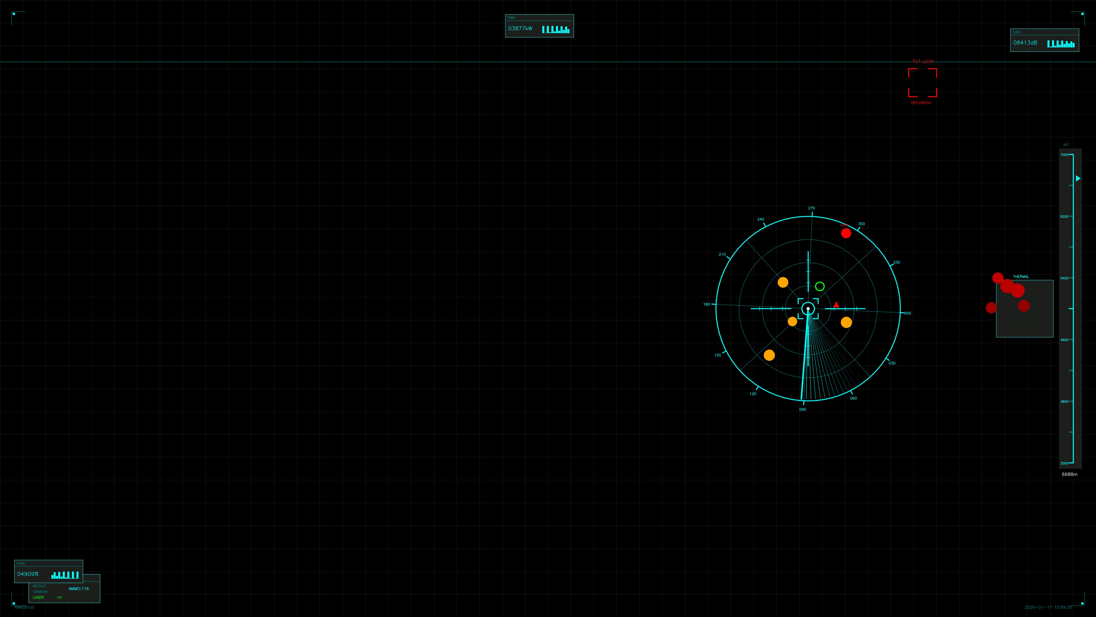 Military gui war stock footage hud animation for science fiction production in dark display setting