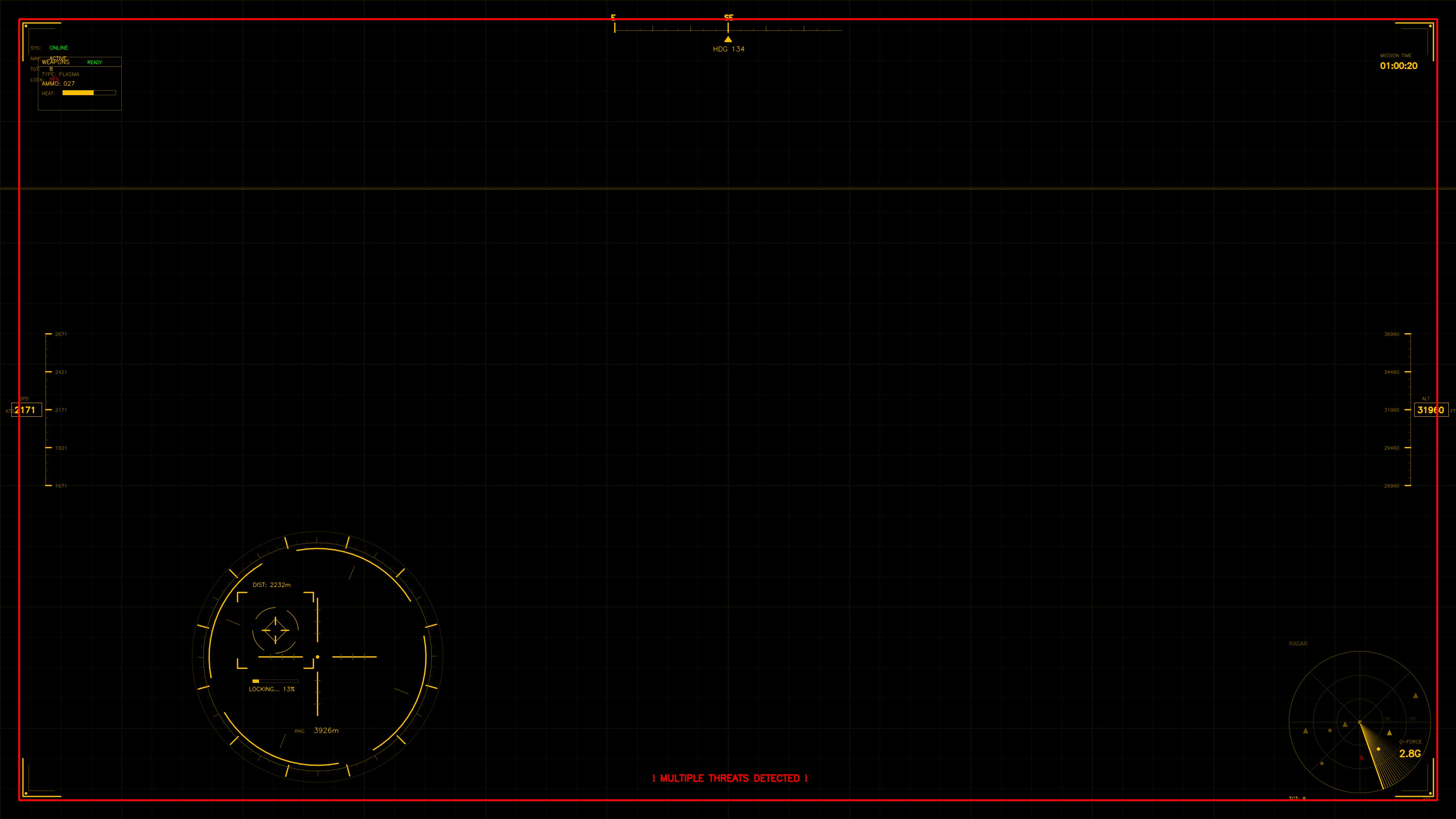 Military gui war stock footage hud animation for science fiction production with technical display elements in dark view
