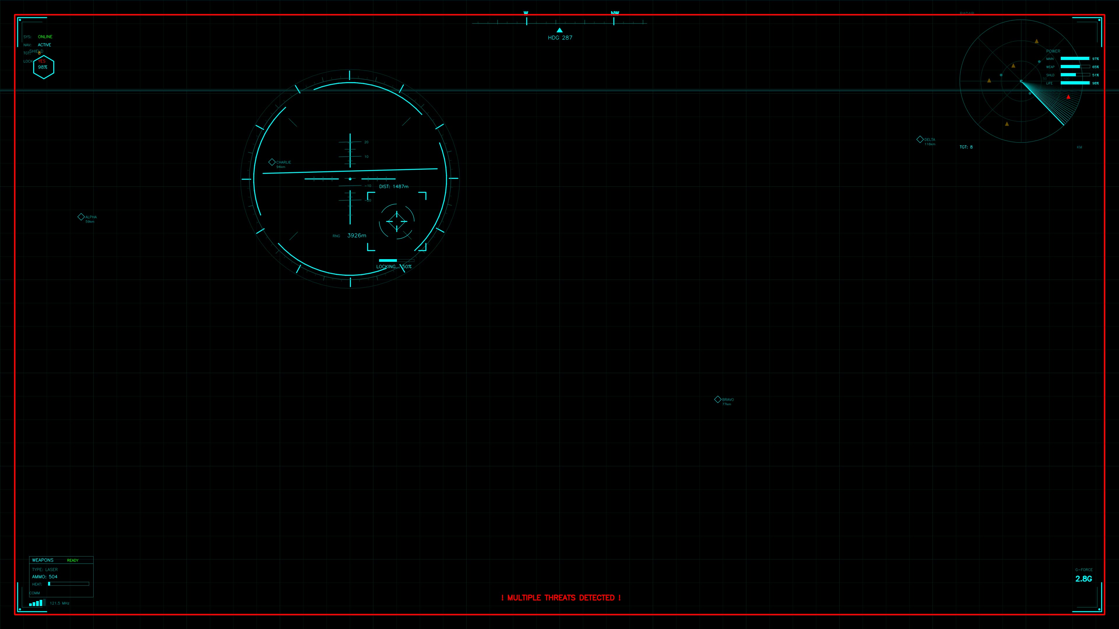 Military gui war stock footage hud animation for science fiction production showing future combat interface