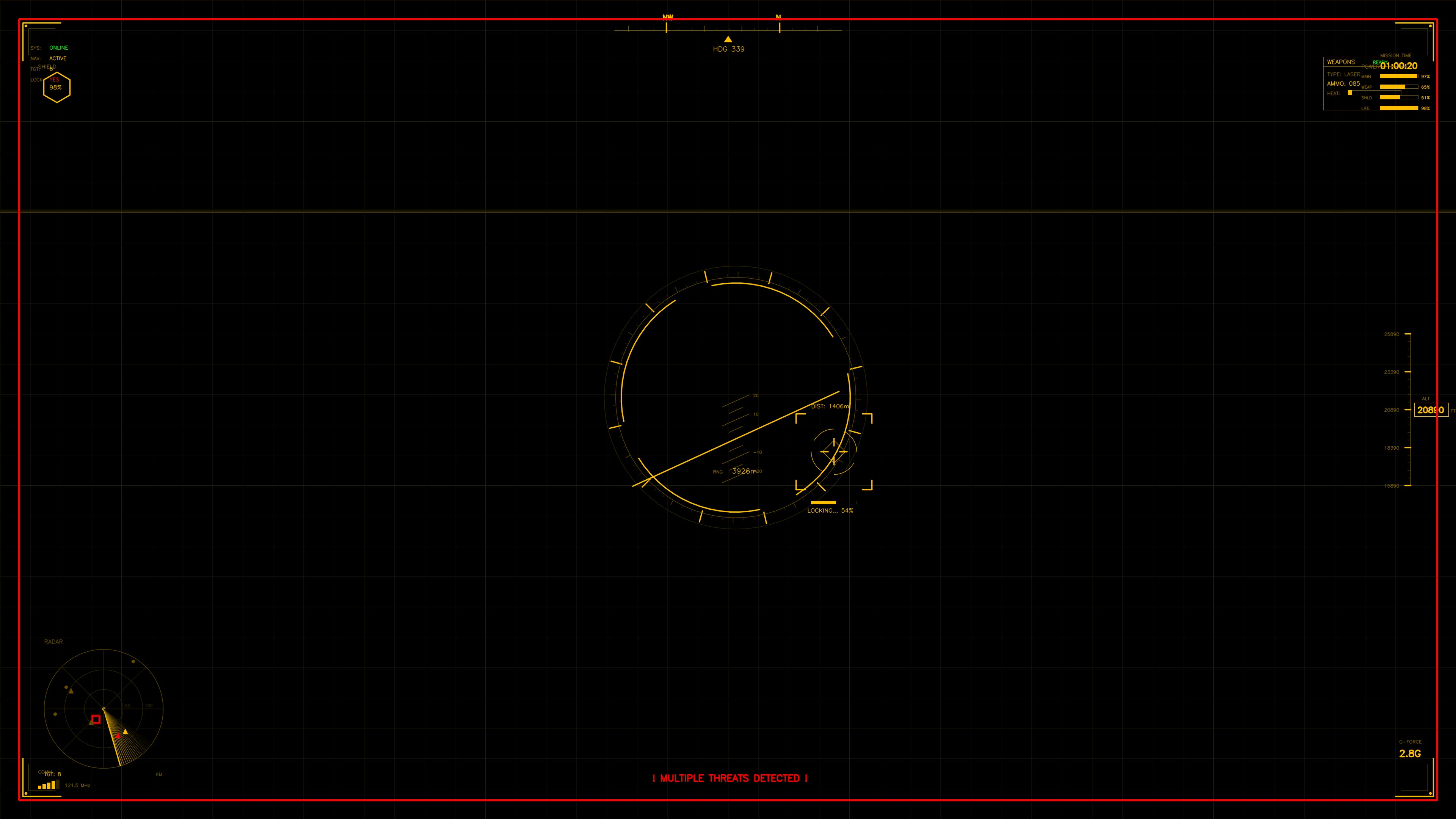 Military gui war stock footage hud animation for science fiction production with radar elements and tactical displays