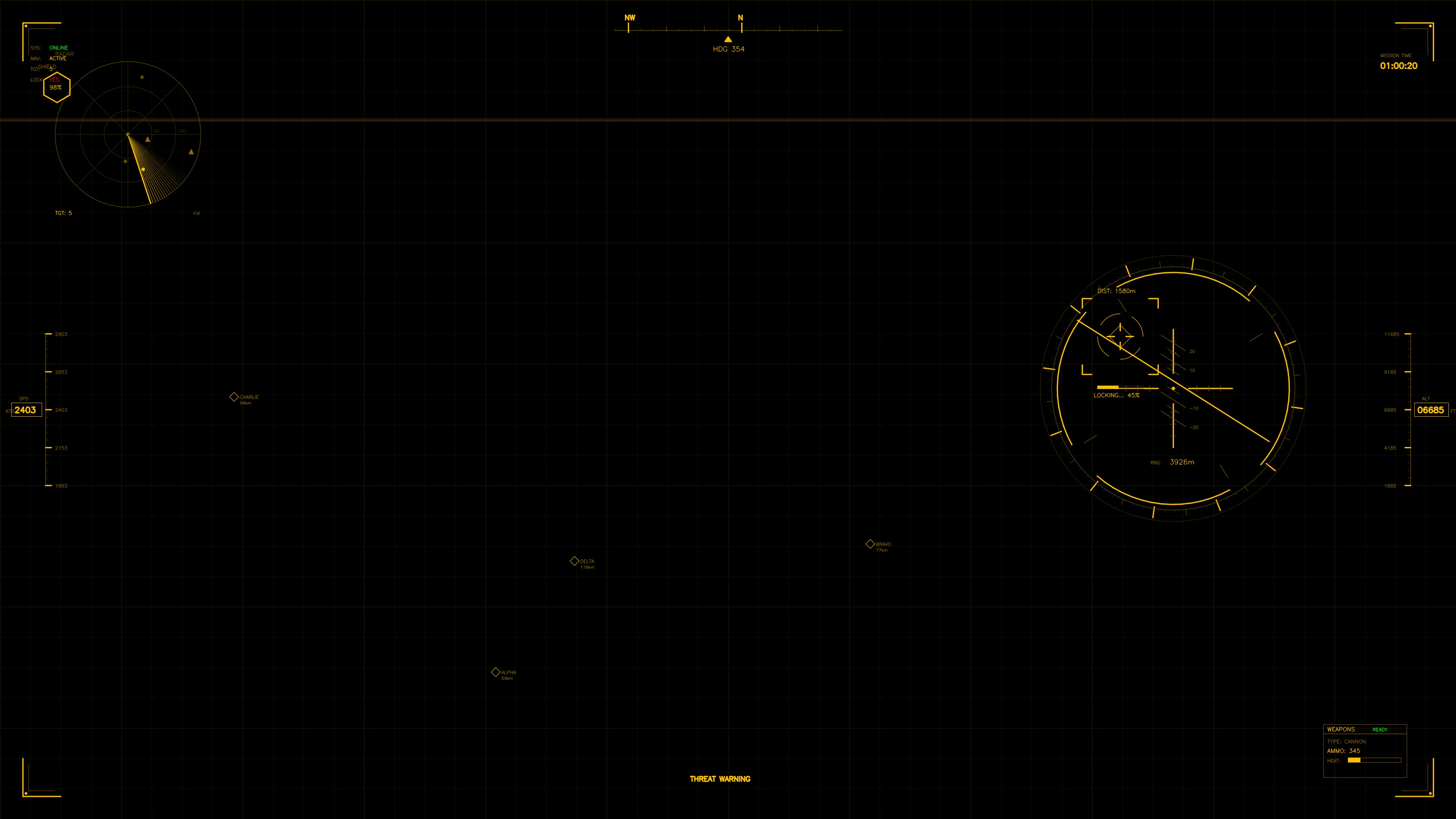 Military GUI war stock footage HUD animation for science fiction production in digital format with real-time data visualization