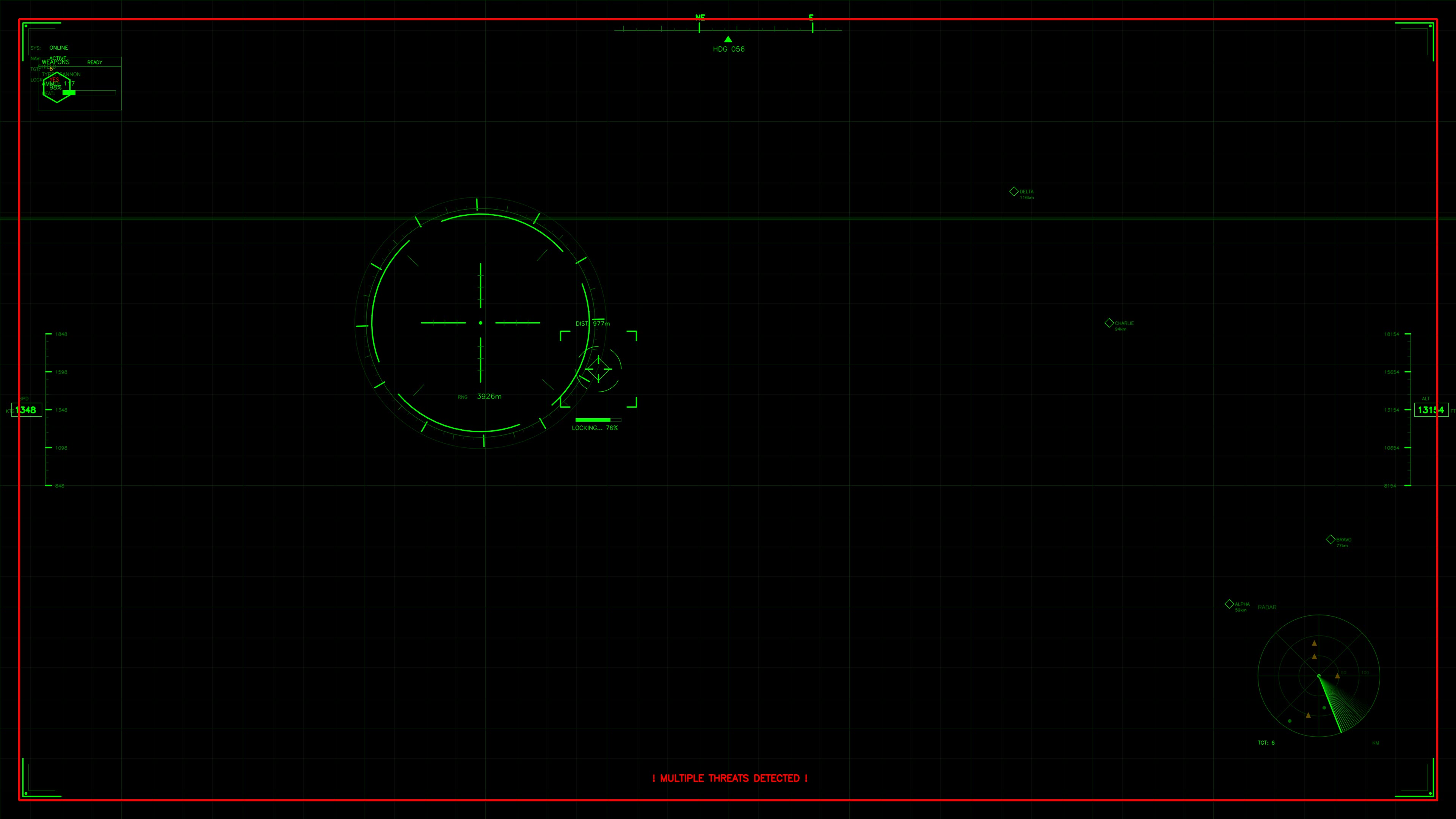 Military gui war stock footage hud animation for science fiction production in dark setting depicting targeting features