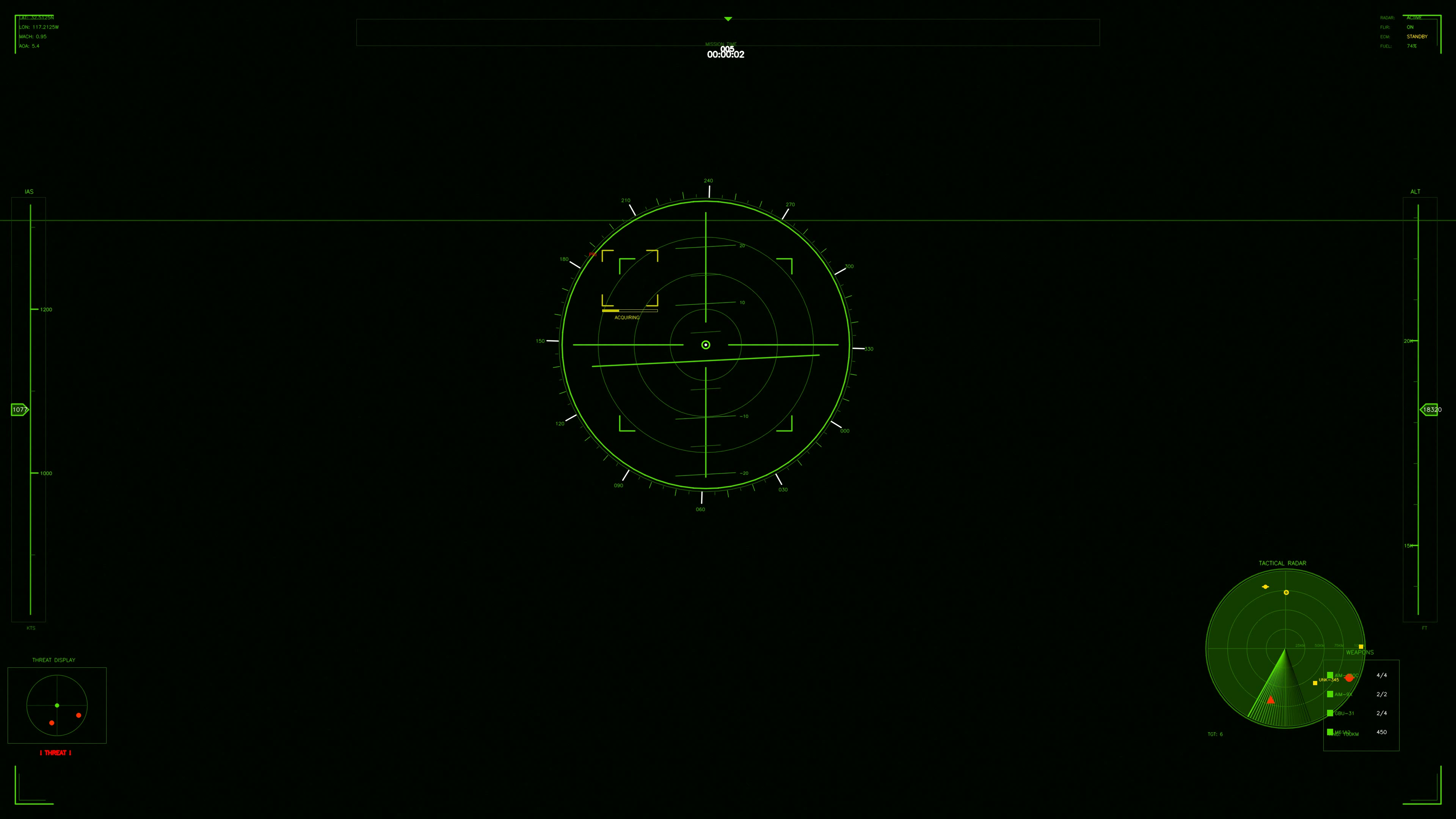 Military gui war stock footage hud animation for science fiction production featuring radar display showing targets and coordinates