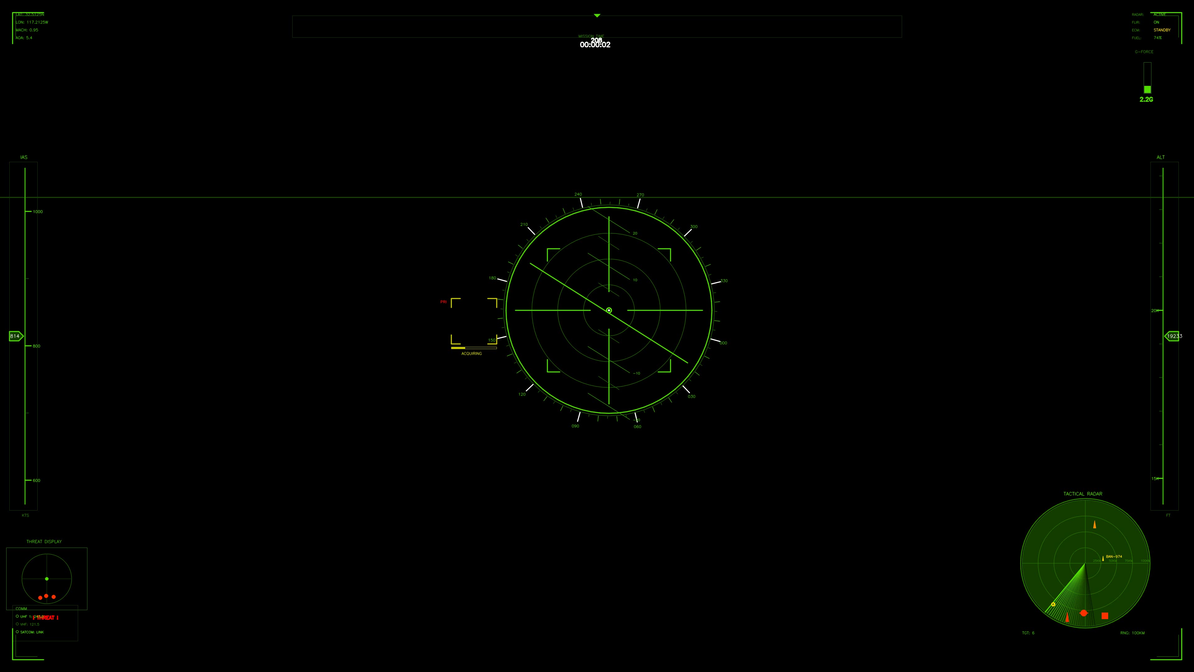 Military gui war stock footage hud animation for science fiction production showcasing a radar interface for target detection and tracking
