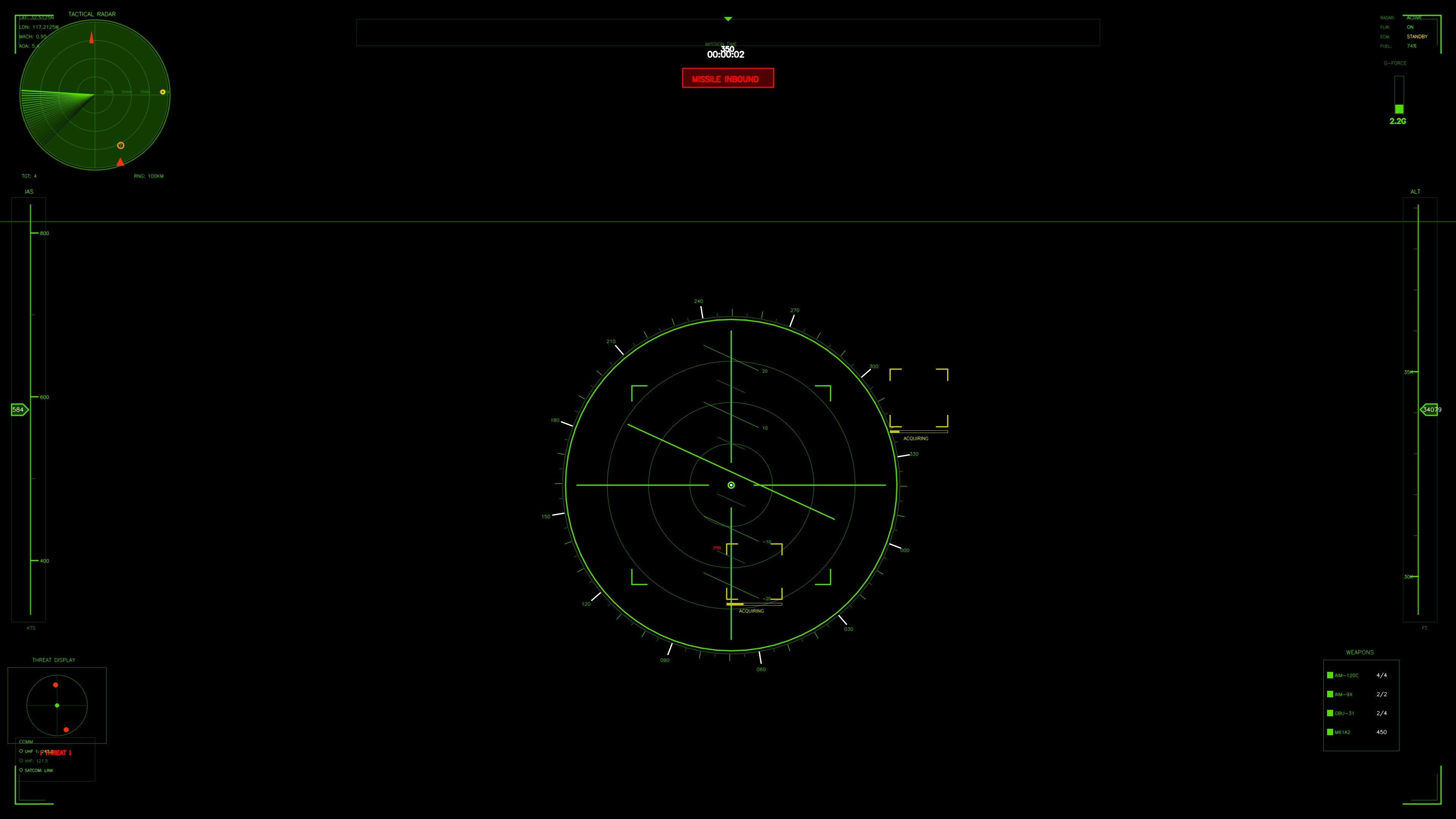 Military gui for war stock footage with hud animation for science fiction production in dark setting