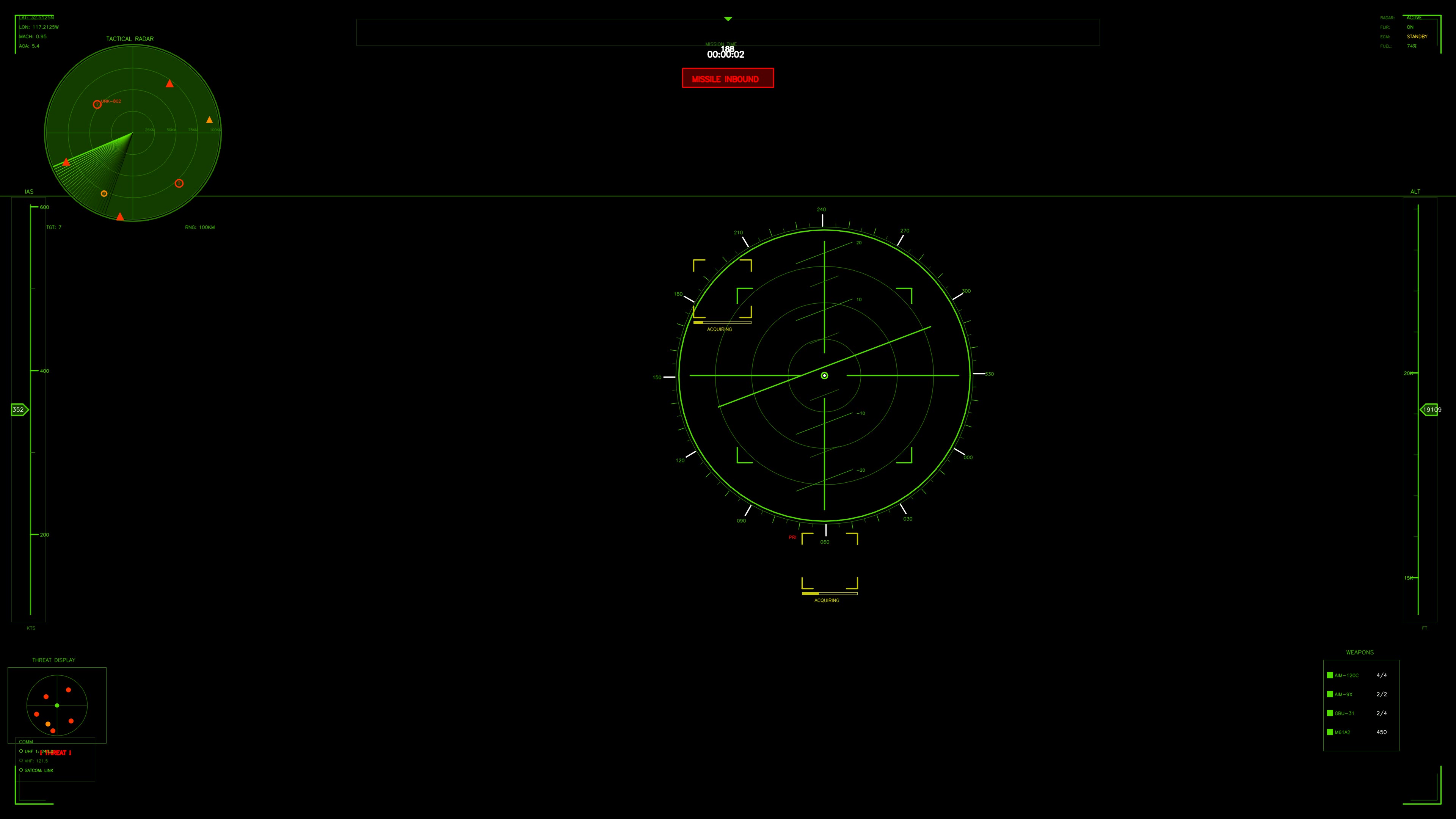 Military gui war stock footage hud animation for science fiction production video displaying radar and tracking systems
