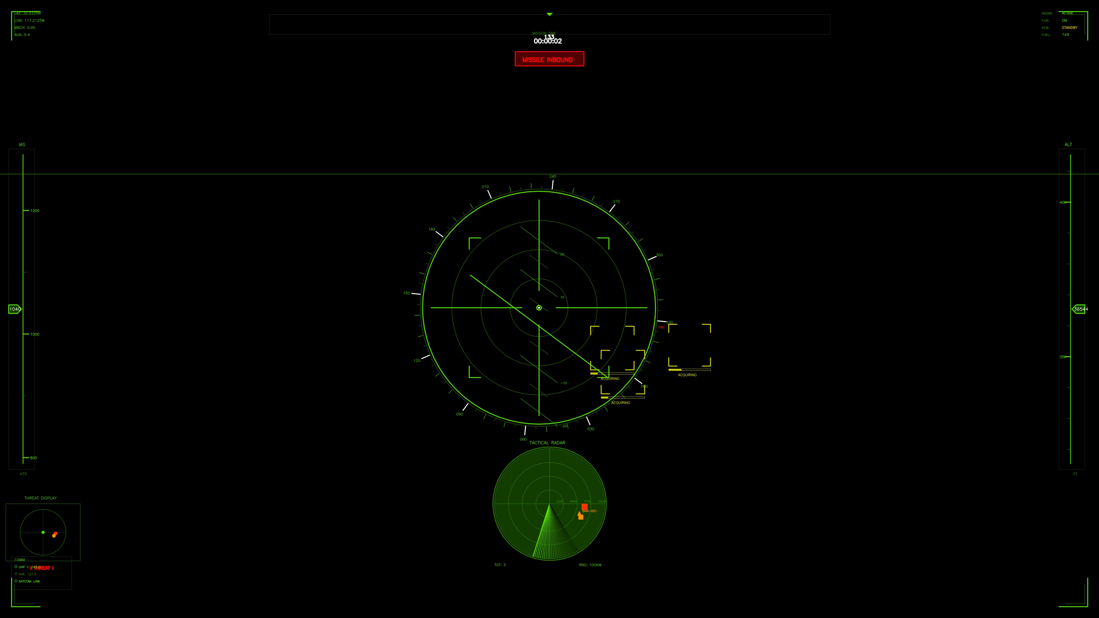 Military gui war stock footage hud animation for science fiction production in a dark environment showing radar signals and data display