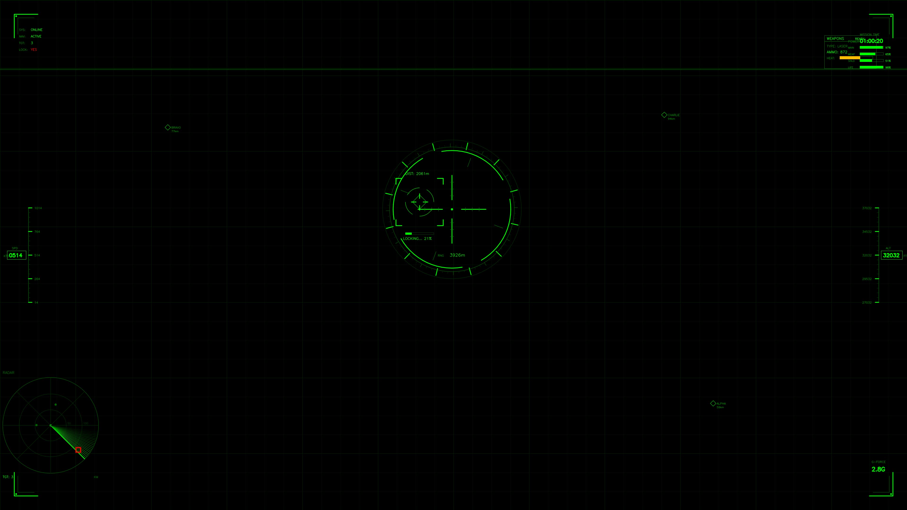 Military GUI war stock footage HUD animation for science fiction production in a dark environment during a tactical operation