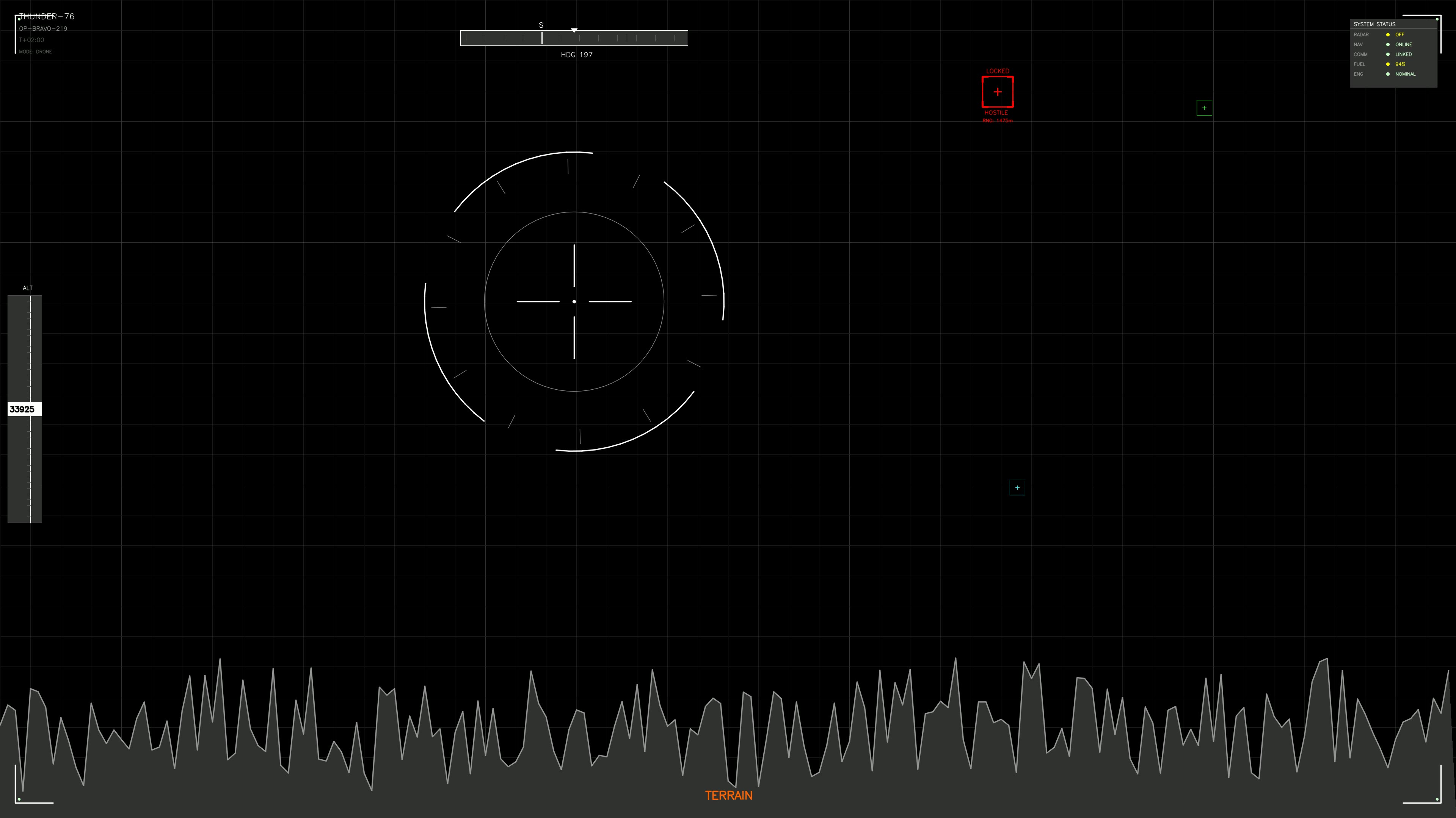 Military gui war stock footage with hud animation for science fiction production in a digital environment