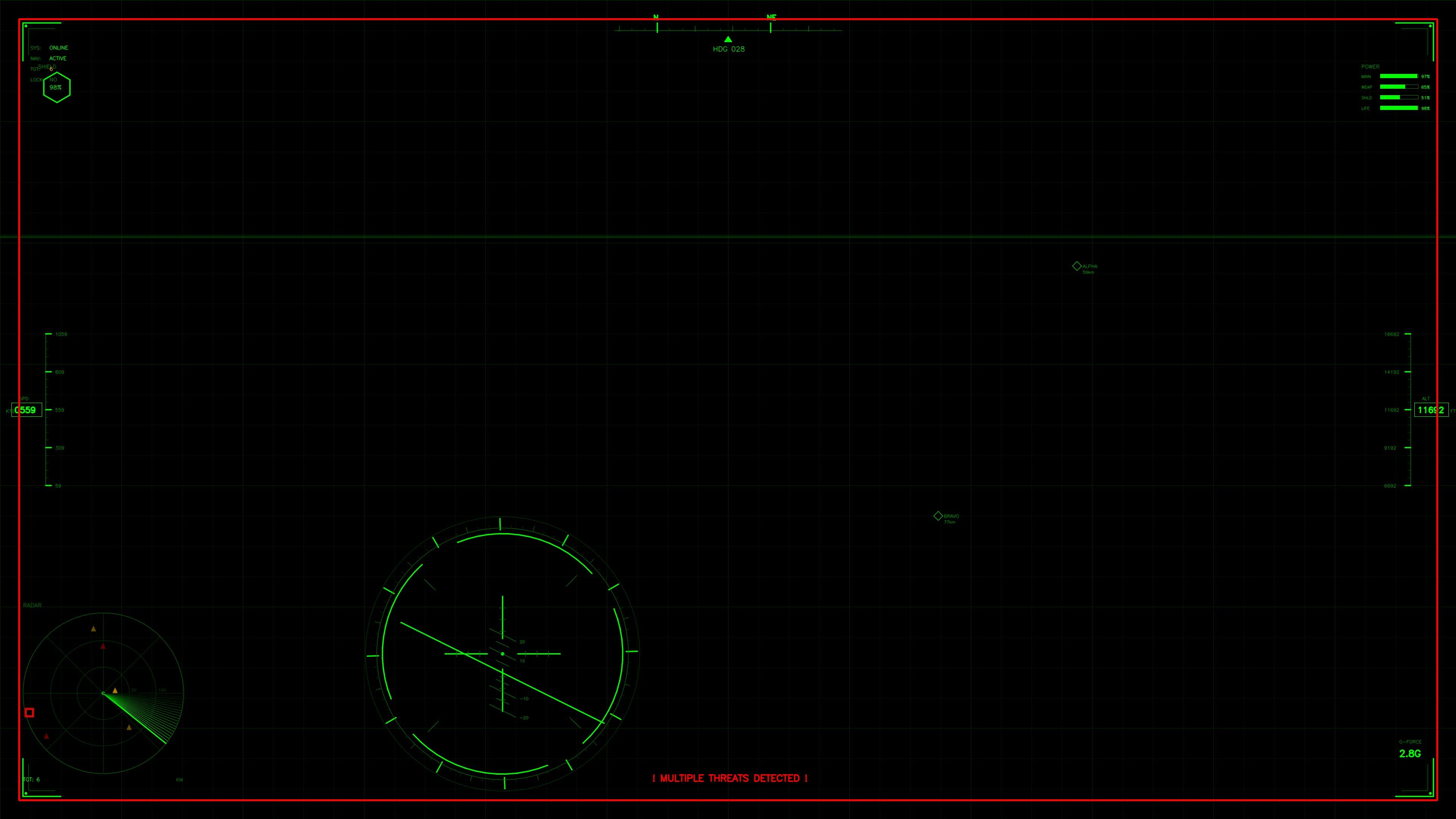 Military gui war stock footage hud animation for science fiction production focusing on tactical display and navigation data