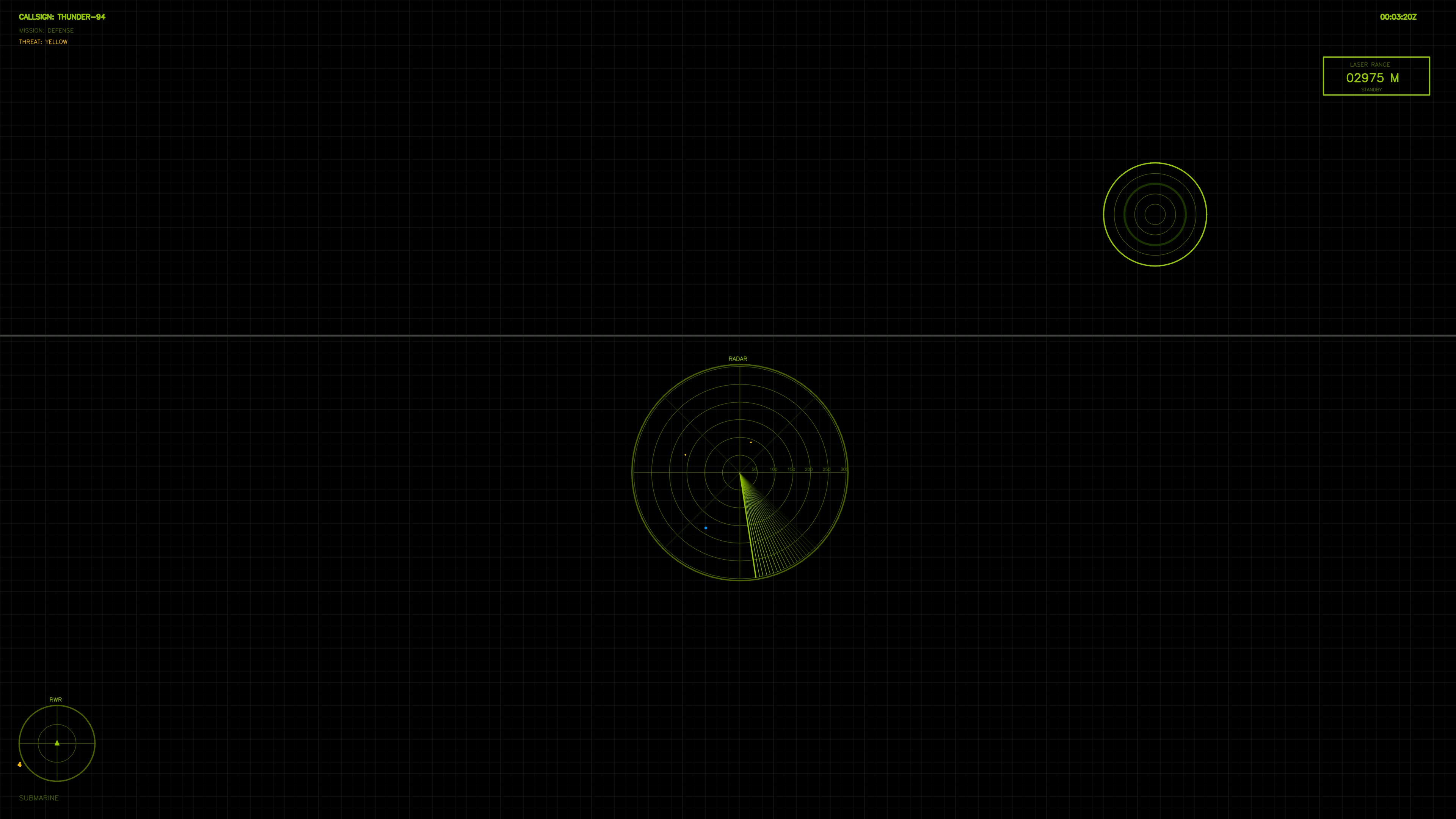 Military gui war stock footage shows radar animation in science fiction context with green lines on black background