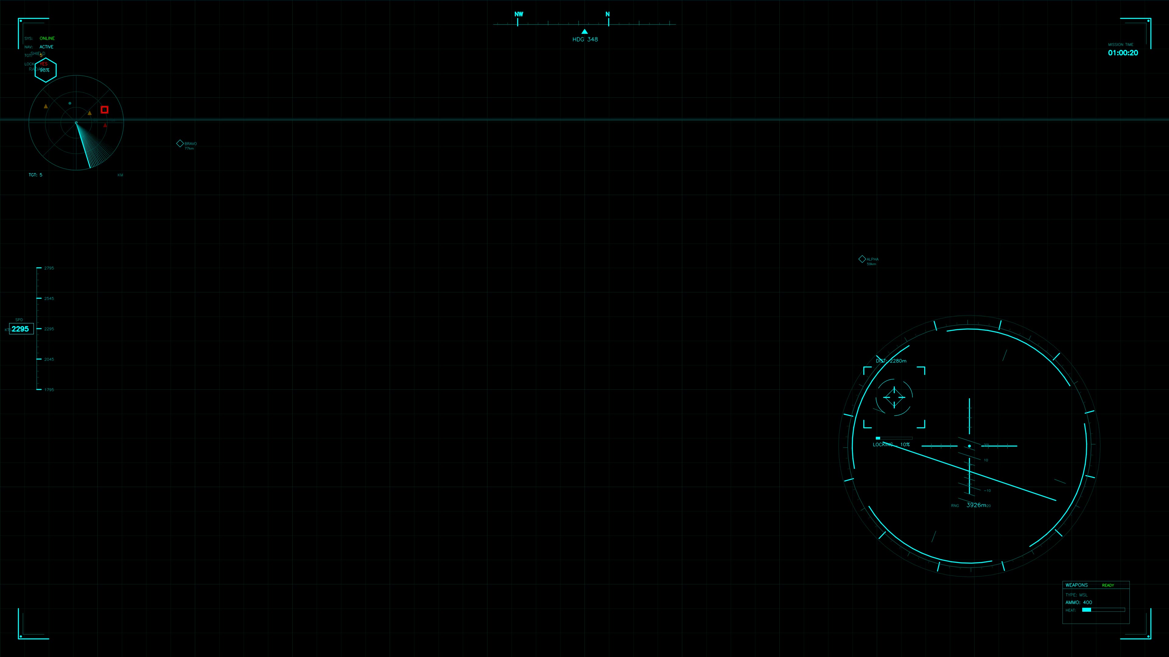 Military gui war stock footage hud animation for science fiction production showing tactical data and tracking information in a digital display