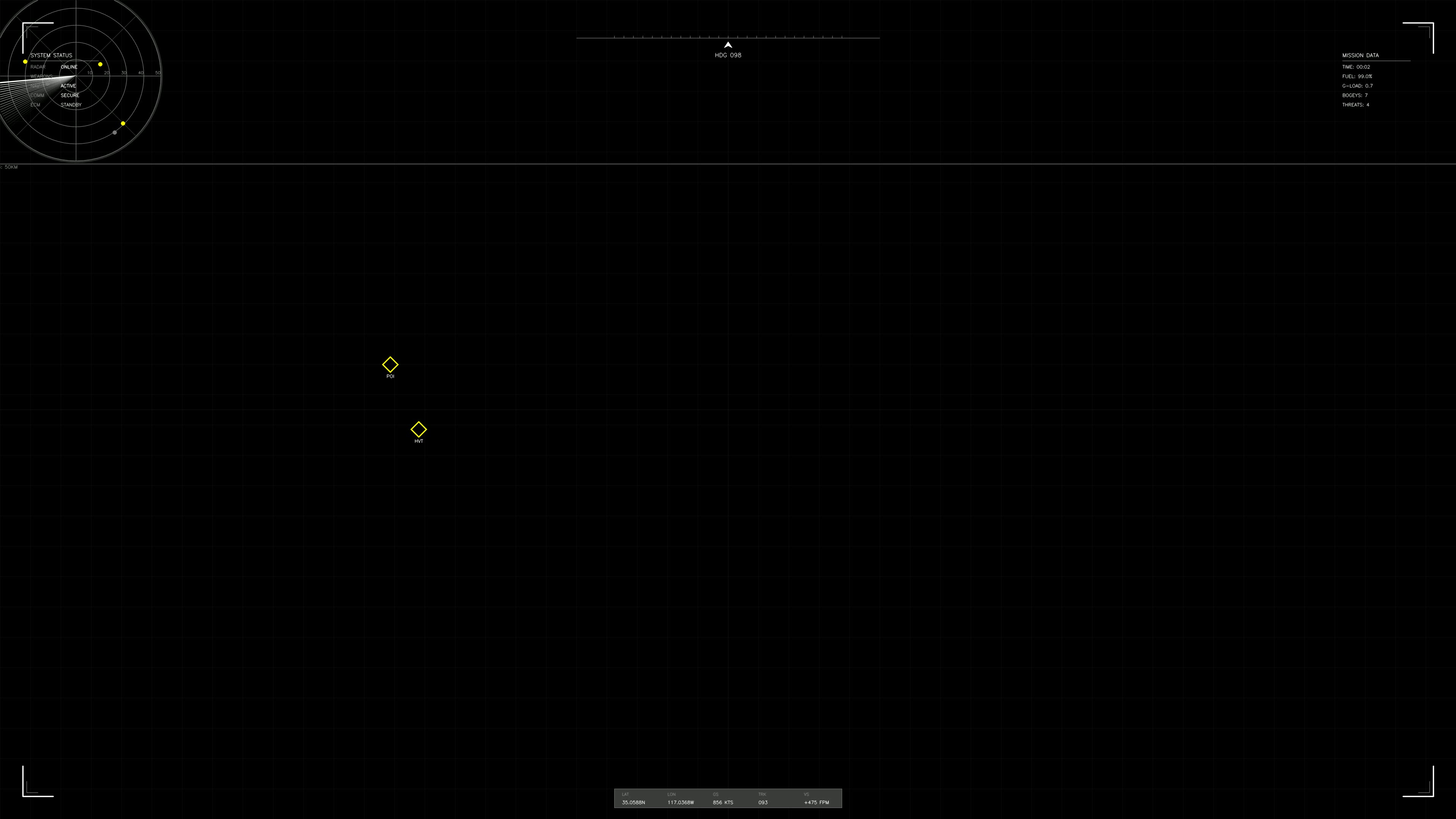 Military GUI war stock footage HUD animation designed for use in science fiction production