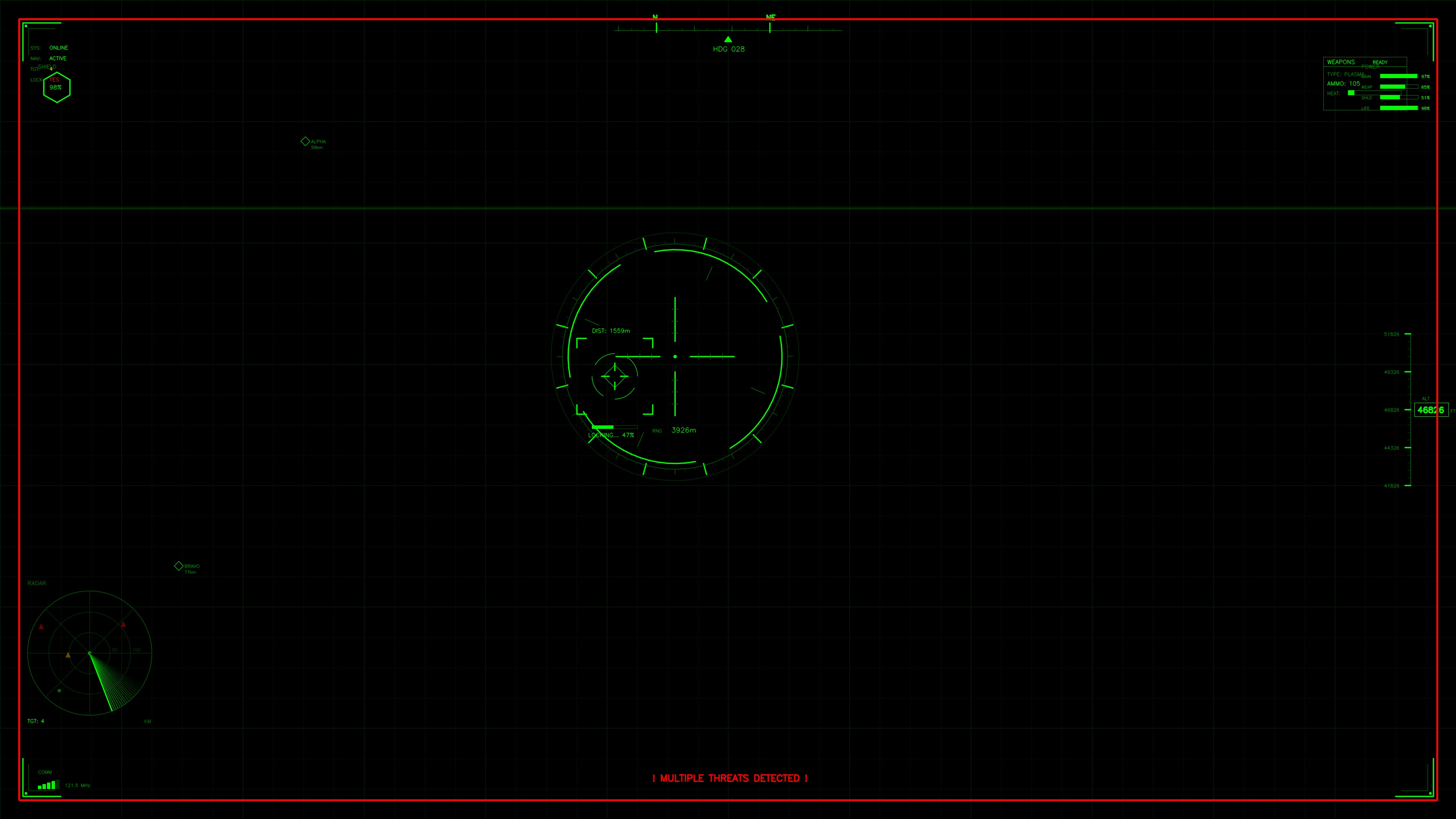 Military gui war stock footage hud animation for science fiction production displaying tactical interface and data overlay
