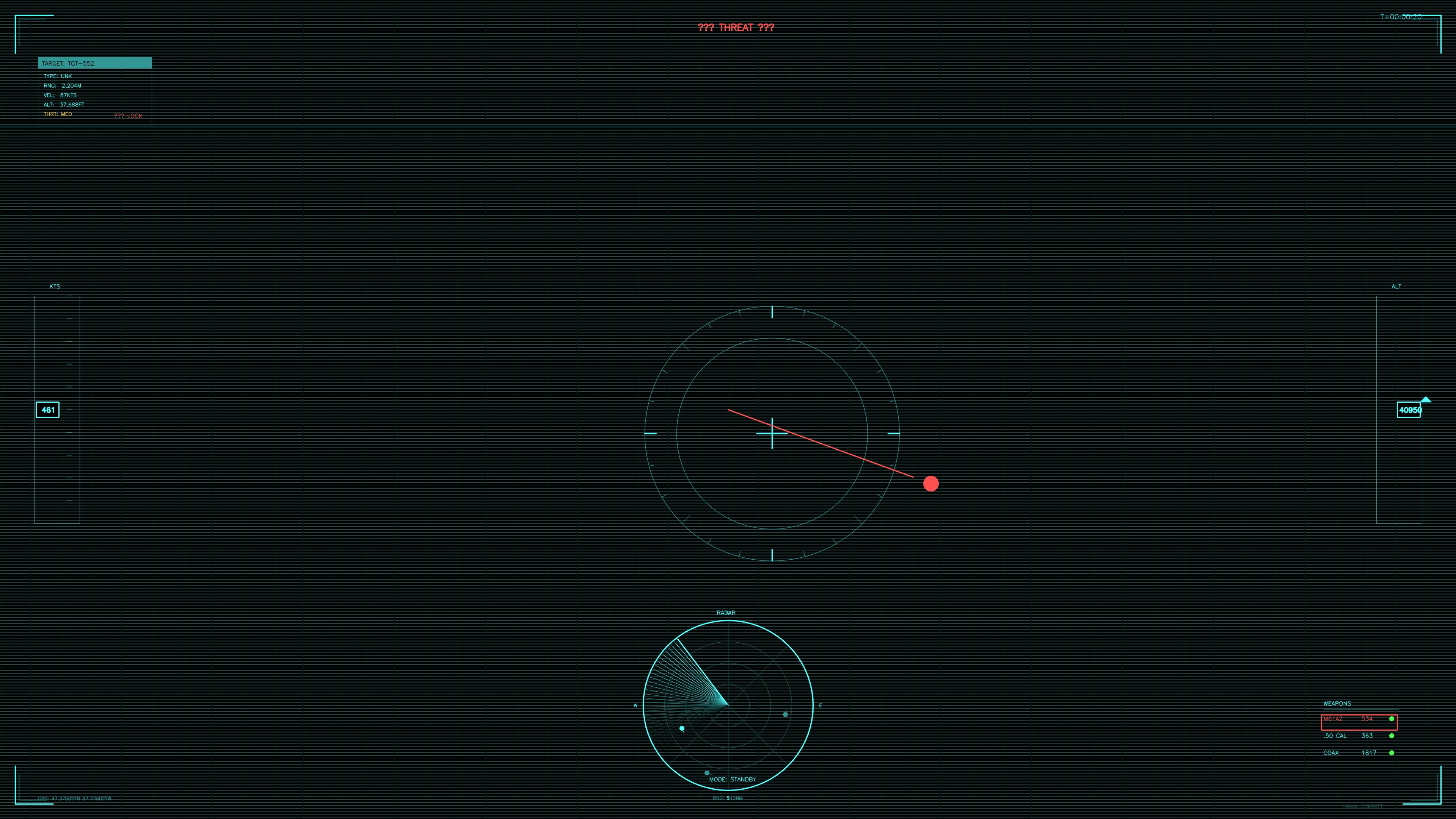 Military gui war stock footage hud animation for science fiction production that shows interface and radar elements for tracking targets and locations