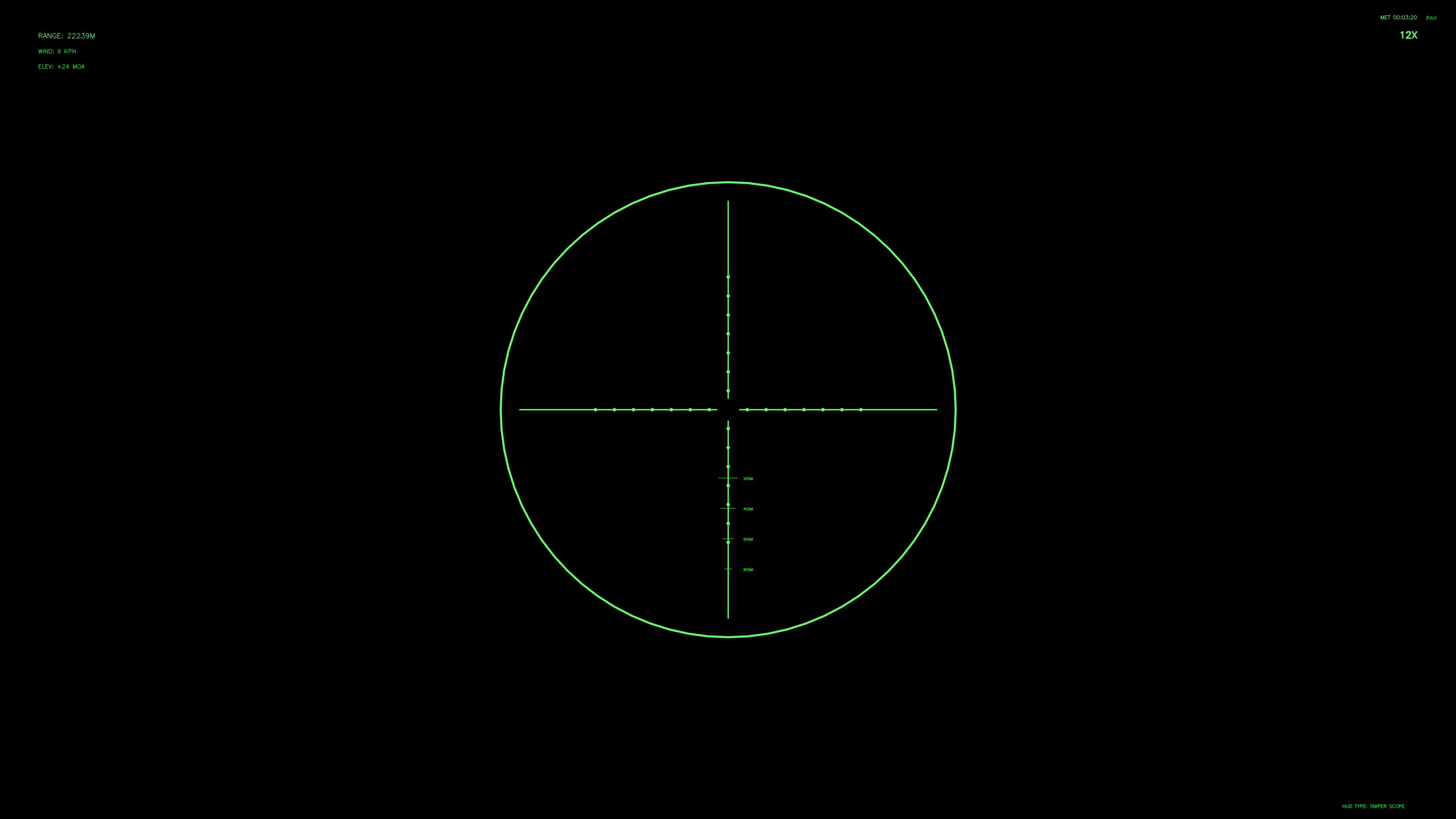 Military gun war stock footage hud animation for science fiction production shows targeting interface in dark setting