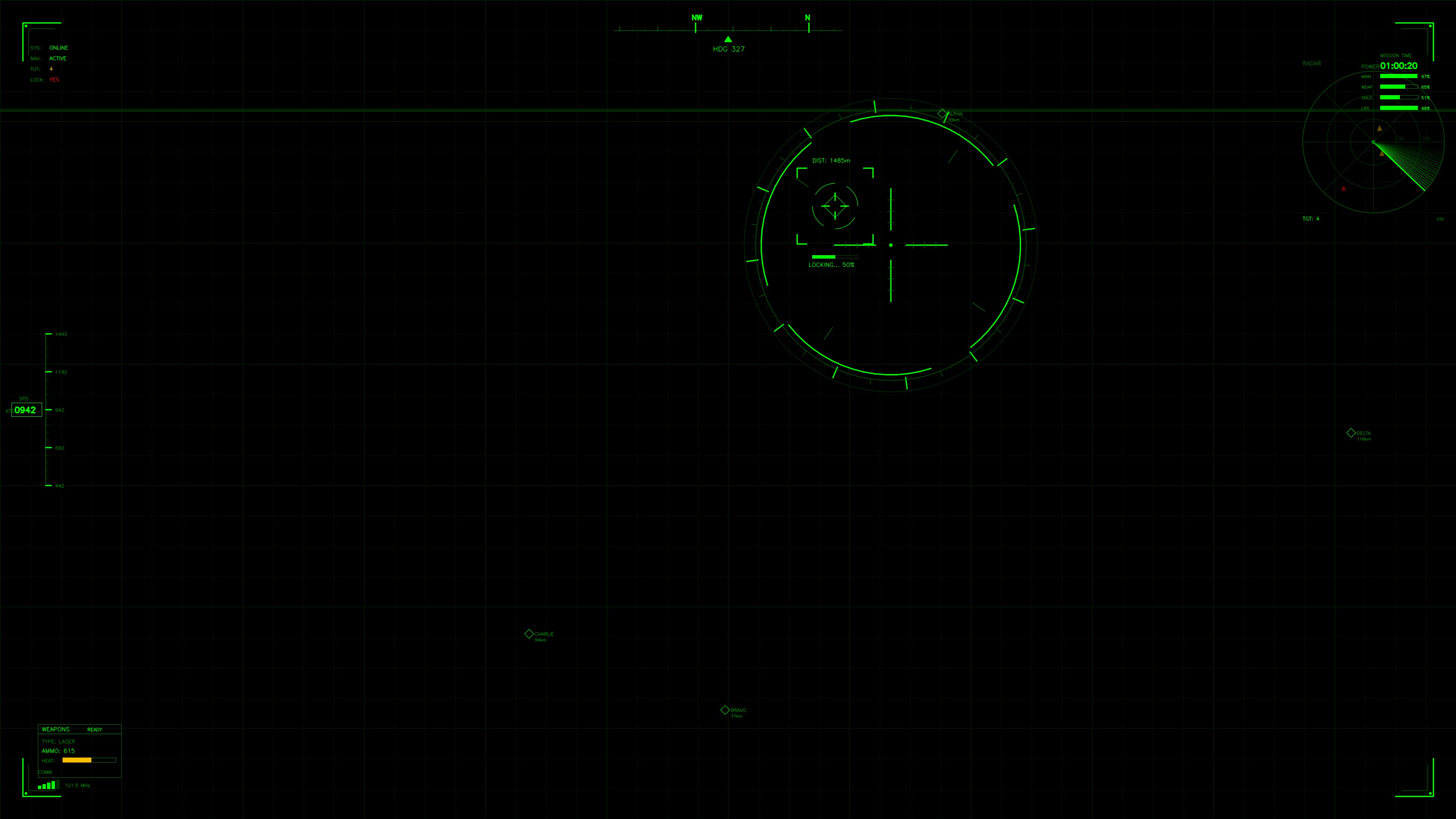 Military gui war stock footage hud animation for science fiction production use in dark setting with focus on digital elements