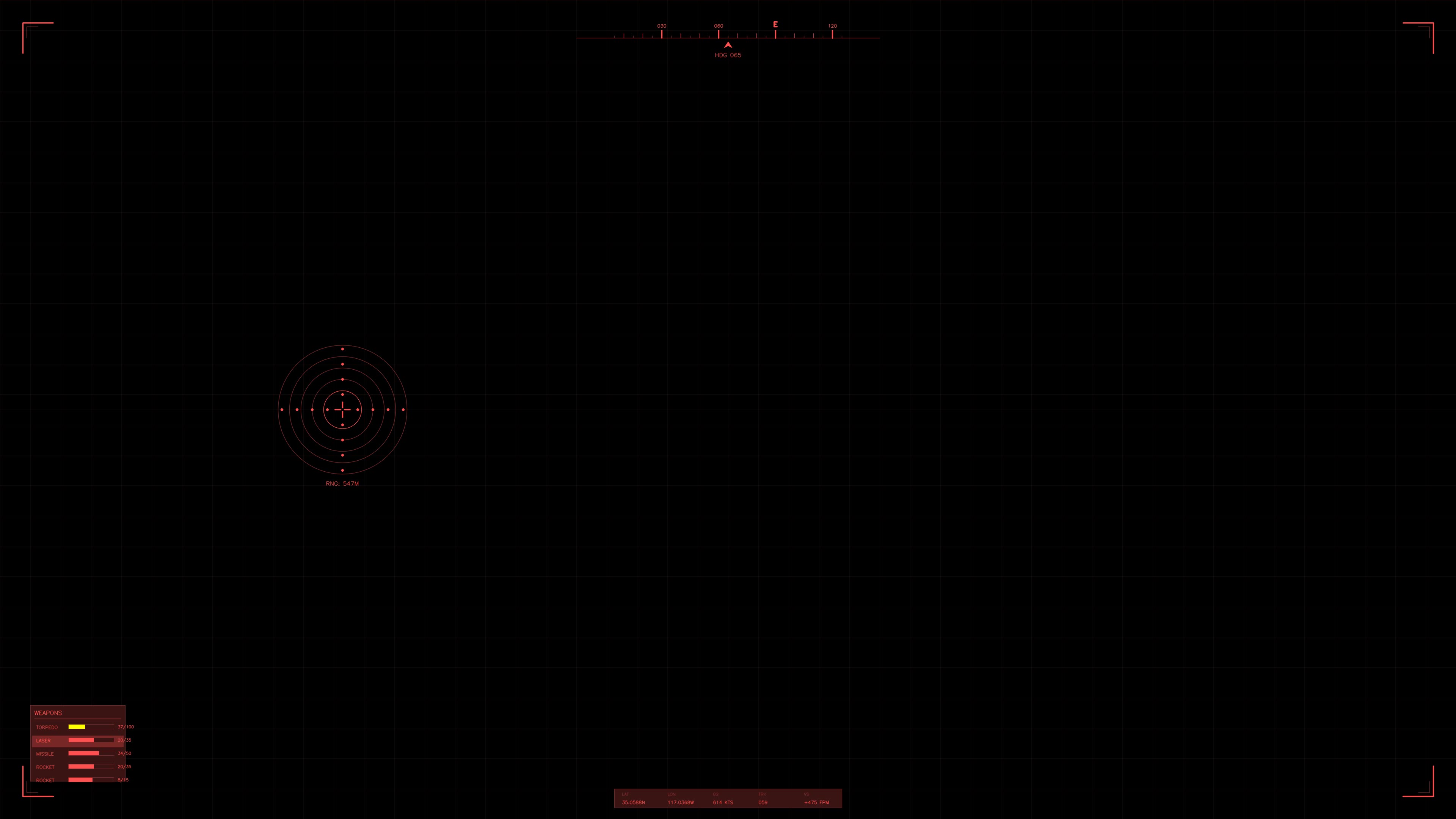 Military gui war stock footage with hud animation for science fiction production in dark setting