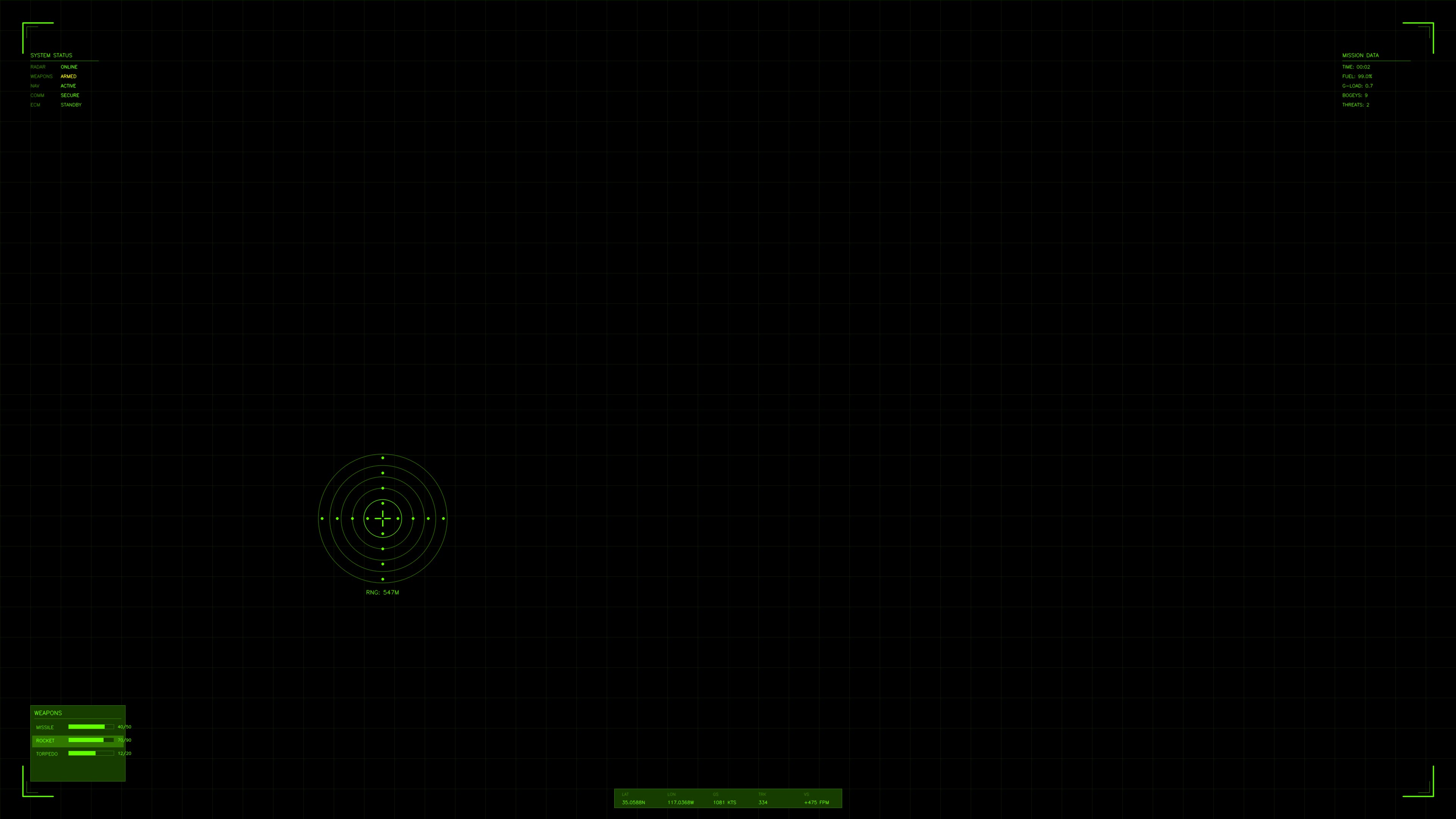 Military gui for war stock footage in sci-fi setting with hud animation for use in production