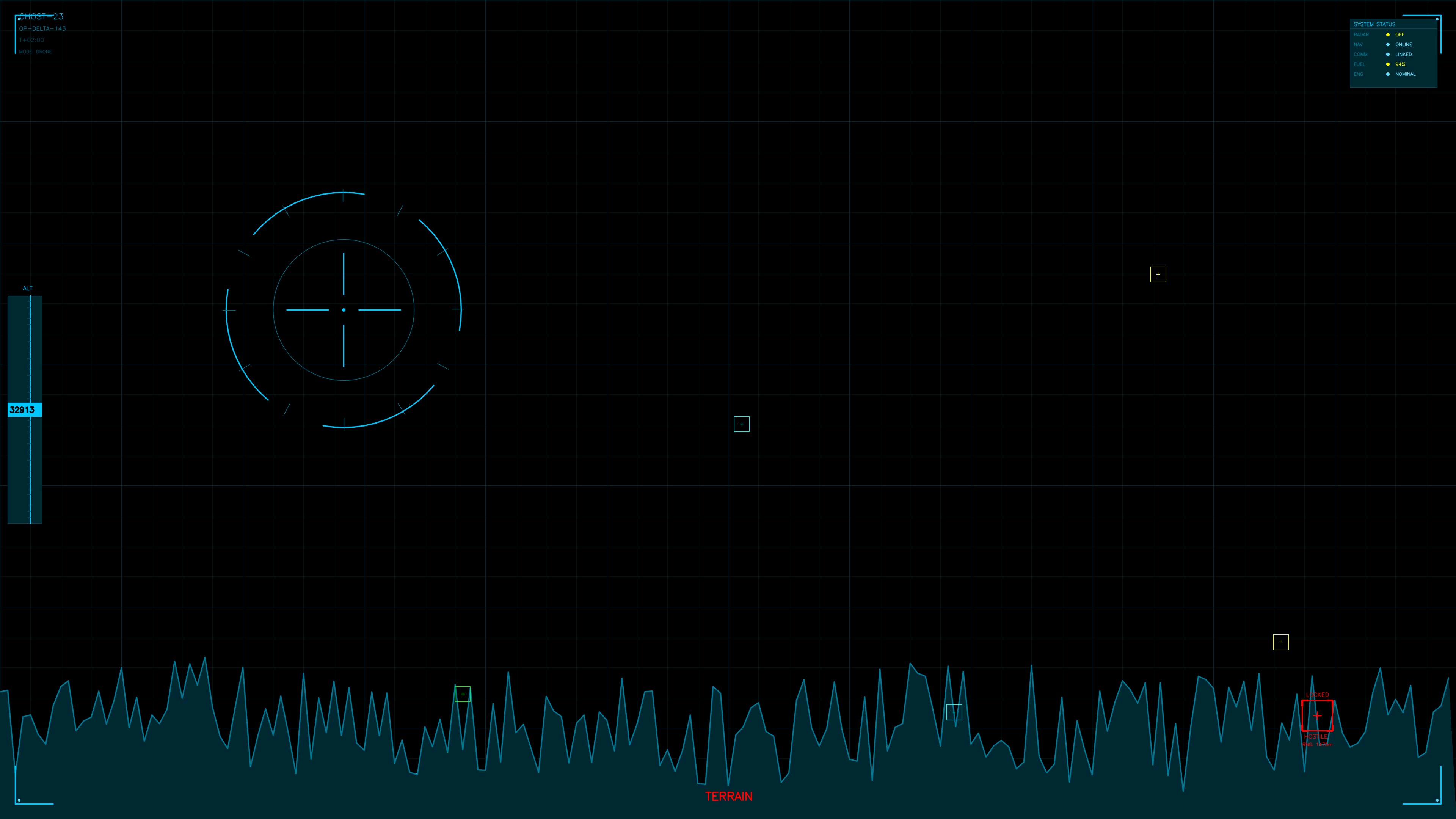 Military gui war stock footage hud animation for science fiction production featuring digital graphics and data display