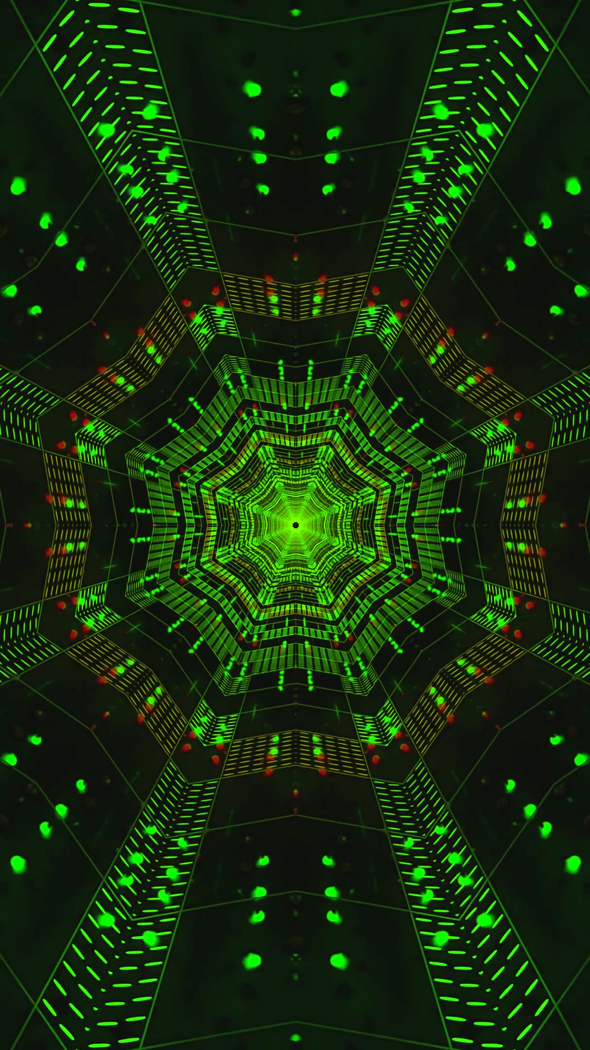 Explore a vibrant green tunnel visual loop that creates an immers