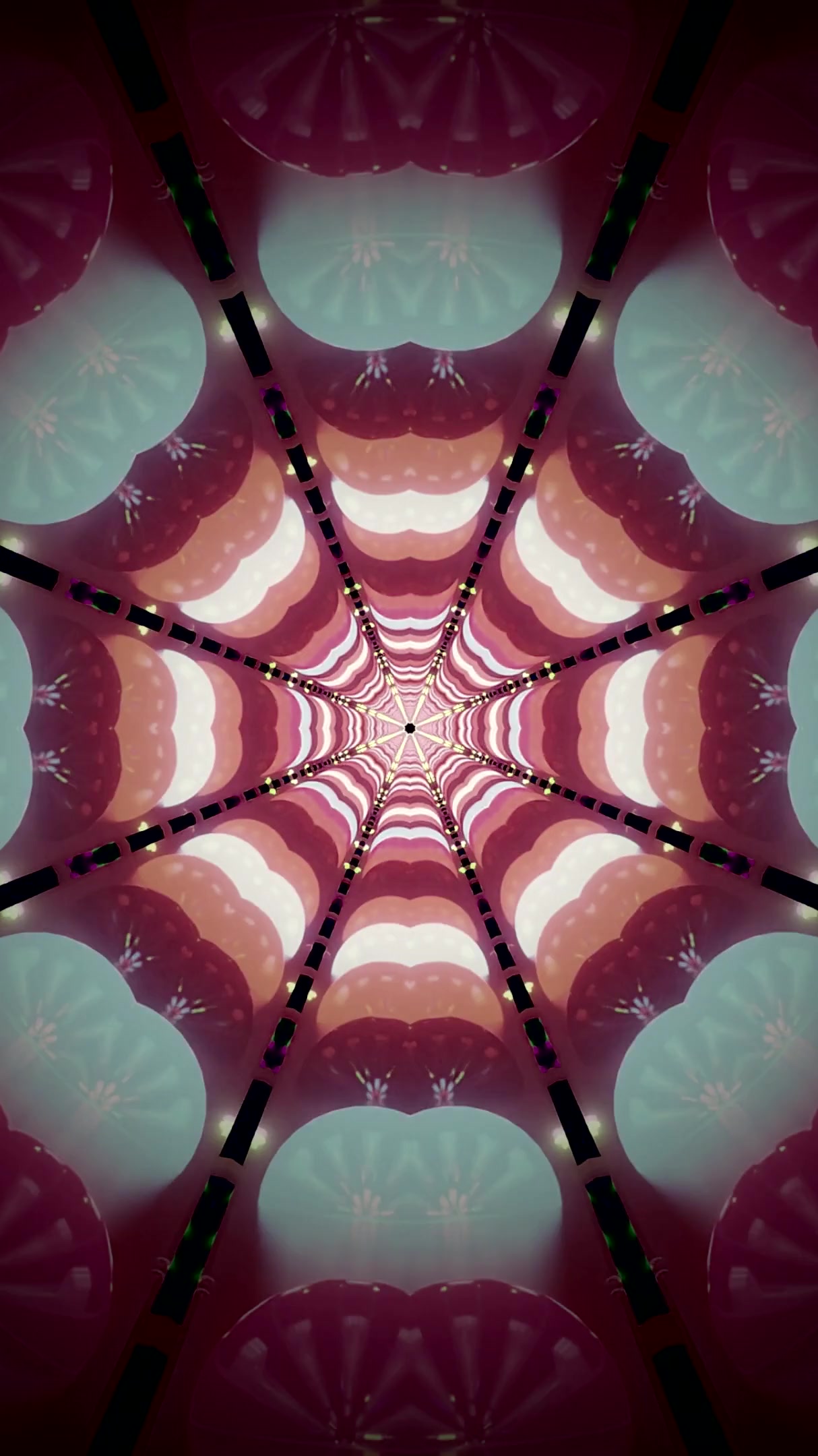 Seamless looping tunnel video vj loop screensaver with vibrant co