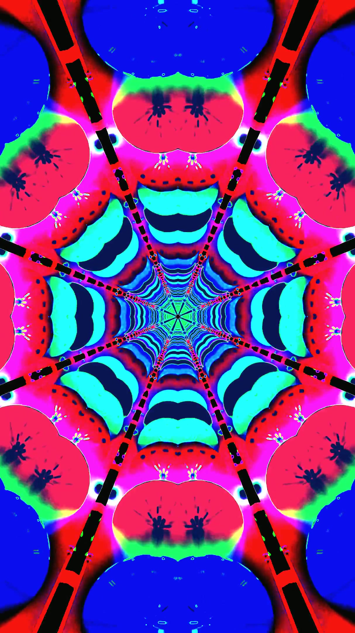 Colorful tunnel video loop creates immersive visual experience for screensaver settings with vibrant patterns and seamless transitions