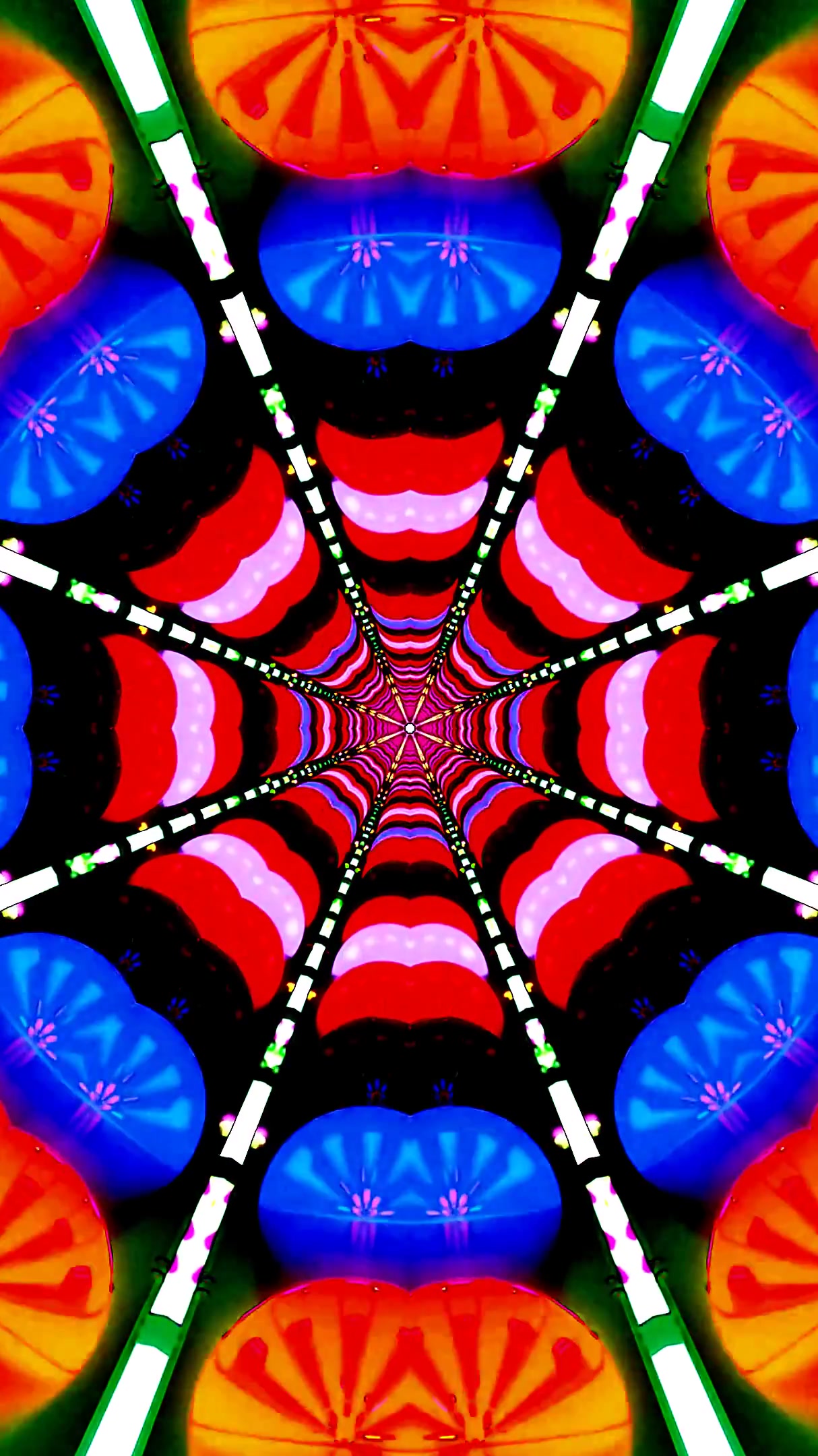 Colorful tunnel video loop provides an engaging visual experience