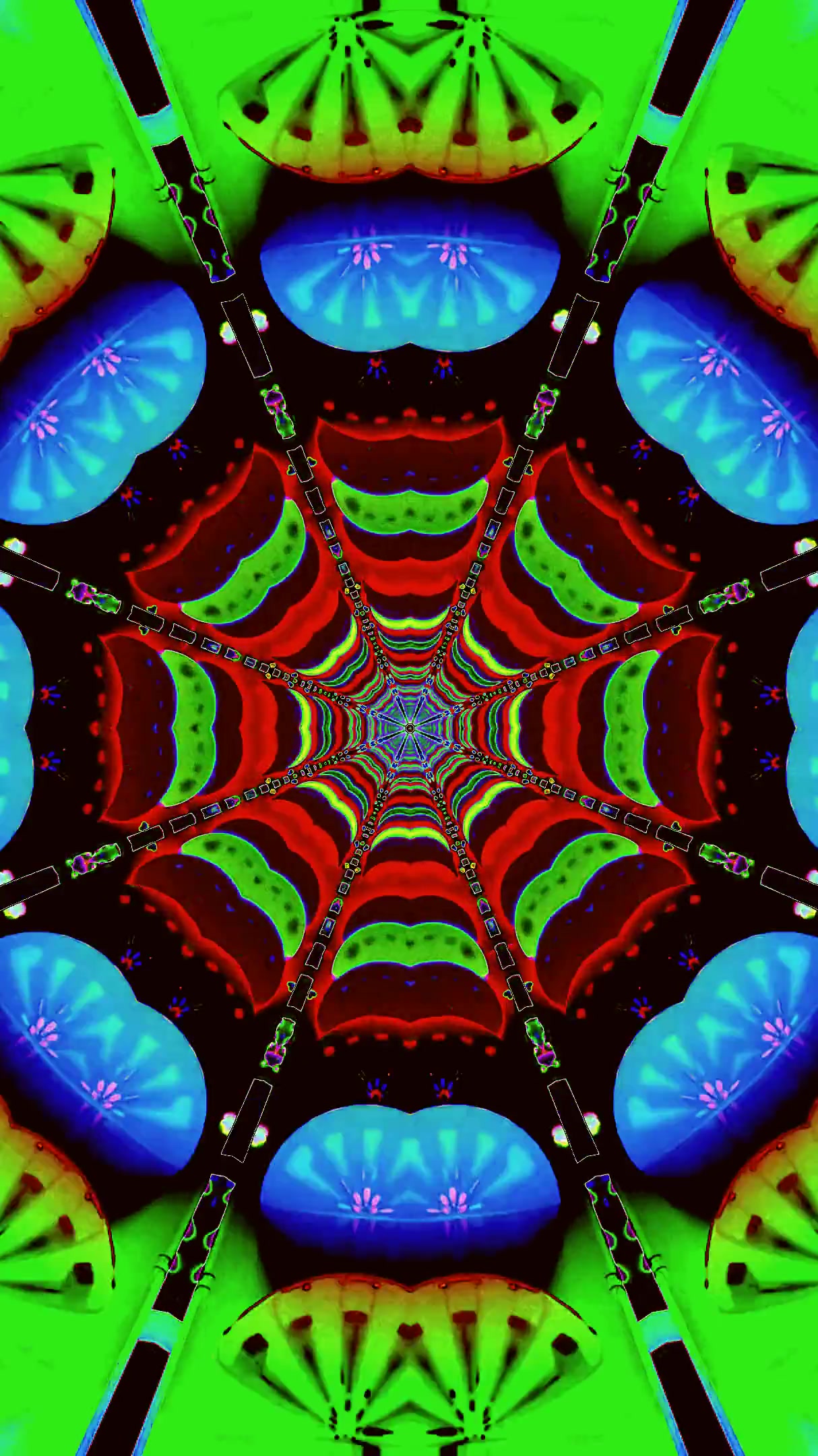 Seamless tunnel video loop showing vibrant colors and patterns fo
