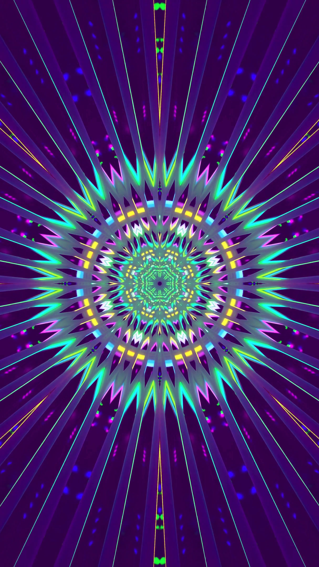 Seamless tunnel video loop with vibrant colors and dynamic patterns for screensaver use