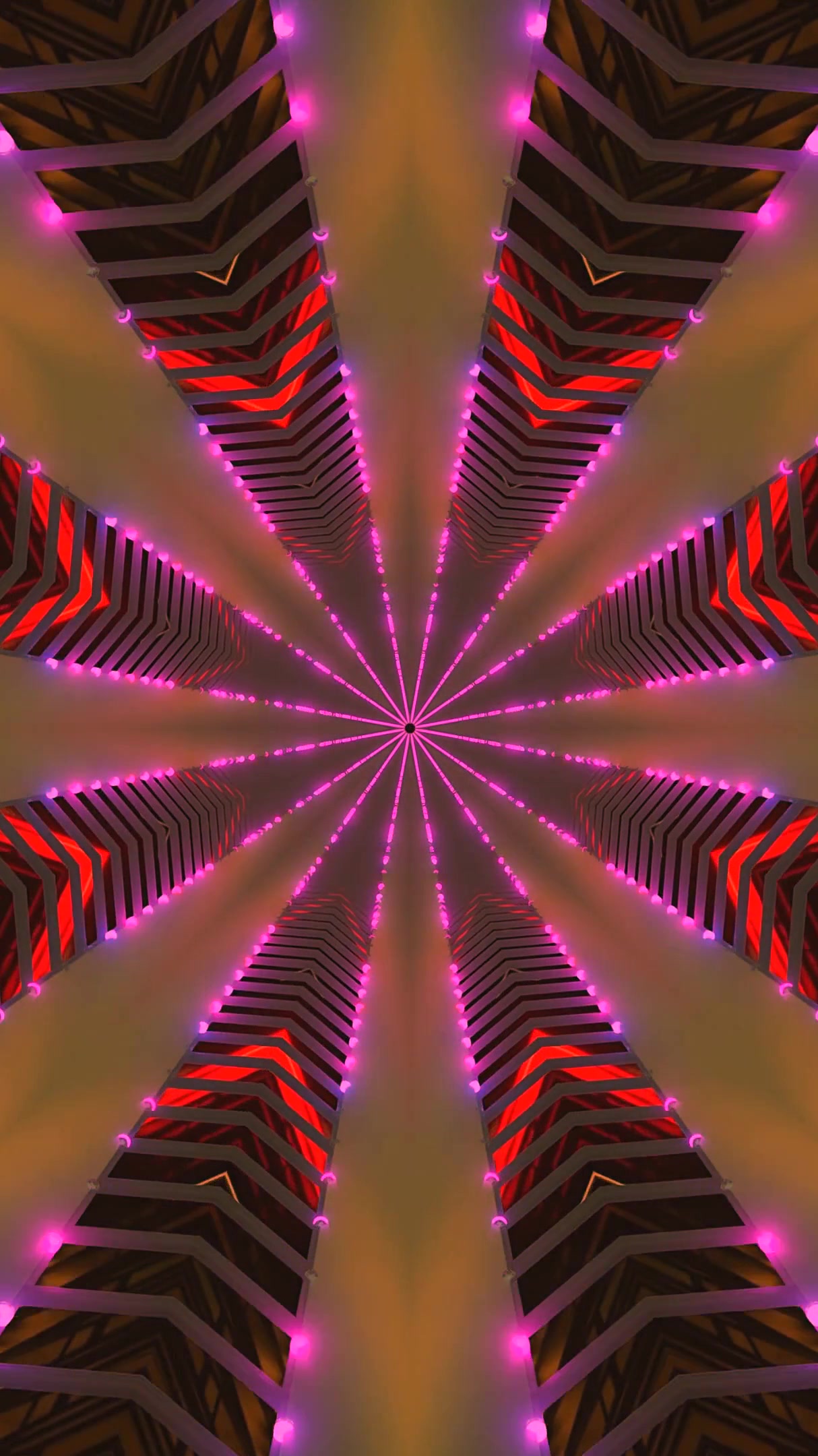 Colorful tunnel video loop with vibrant lights creating a dynamic visual experience for screensaver enjoyment