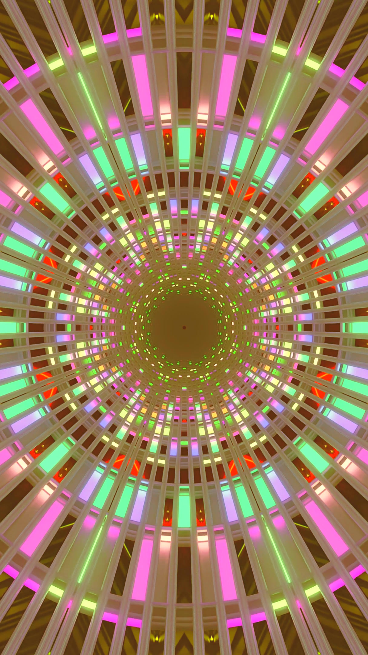 Seamless tunnel video loop with vibrant colors and dynamic patter