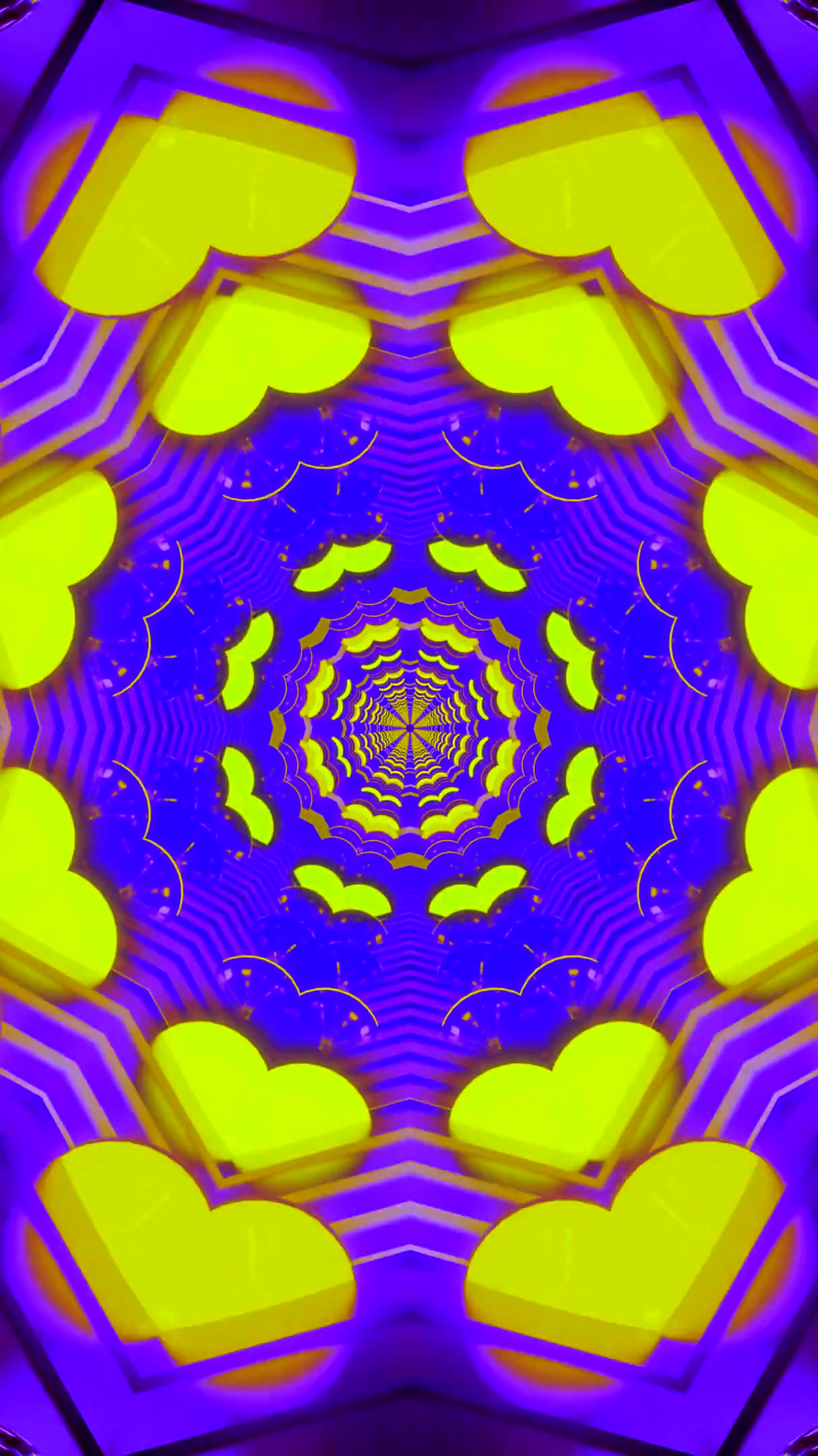 Seamless tunnel animation with vibrant colors and intricate patte