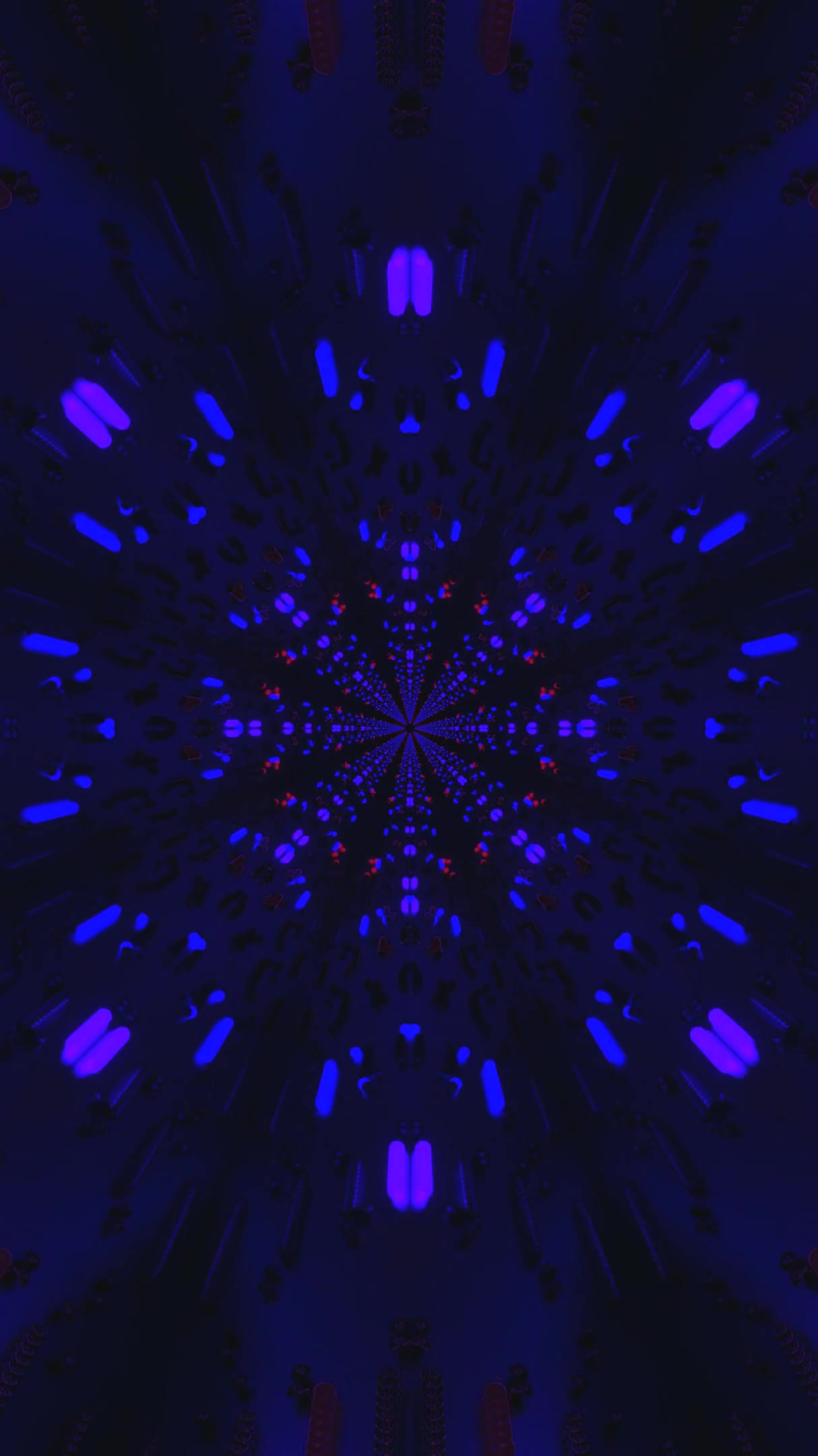 Vibrant tunnel video loop with dynamic red and blue patterns crea